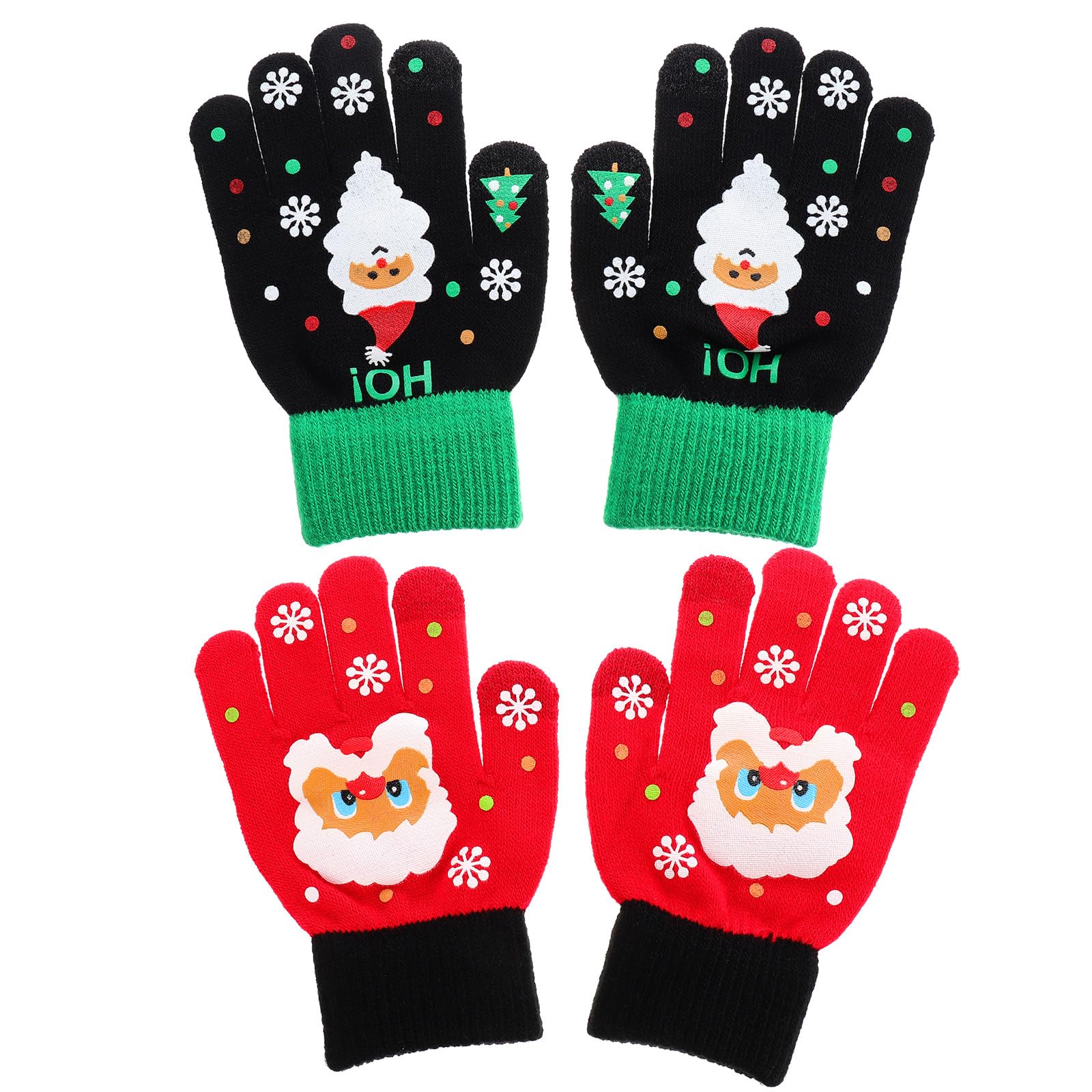 Beavorty Guantes De Invierno Térmicos Para Diseño Navideño De Punto Elástico Pantalla Táctil Cálidos Y Cómodos Pack Para Exteriores