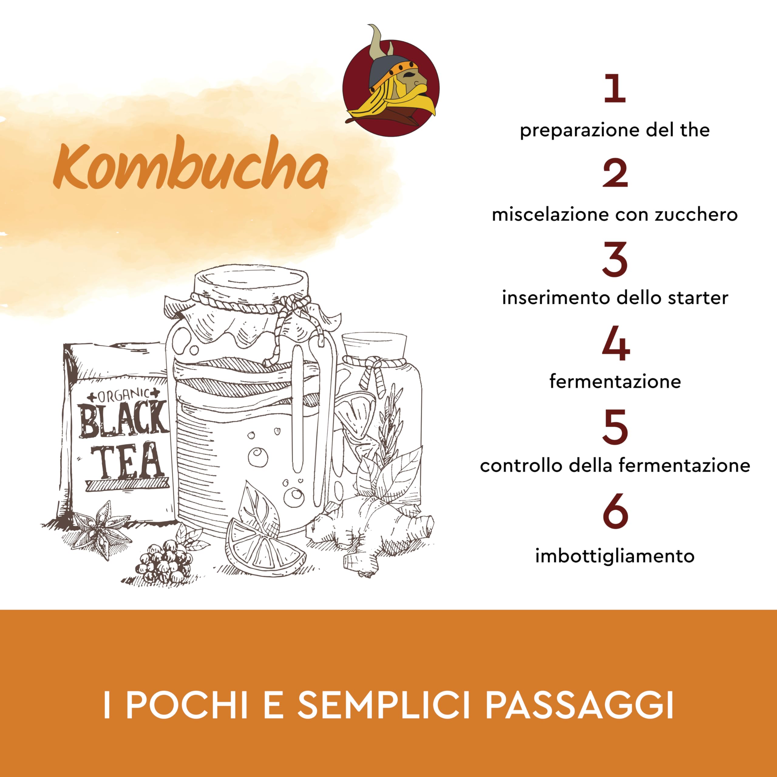 Beer & Wine Kit Preparazione di Kombucha in Casa, Bevanda Kombucha Artigianale, Starter Kombucha fai-da-te,Tè e Zucchero per Bevanda Kombucha Fatta in Casa