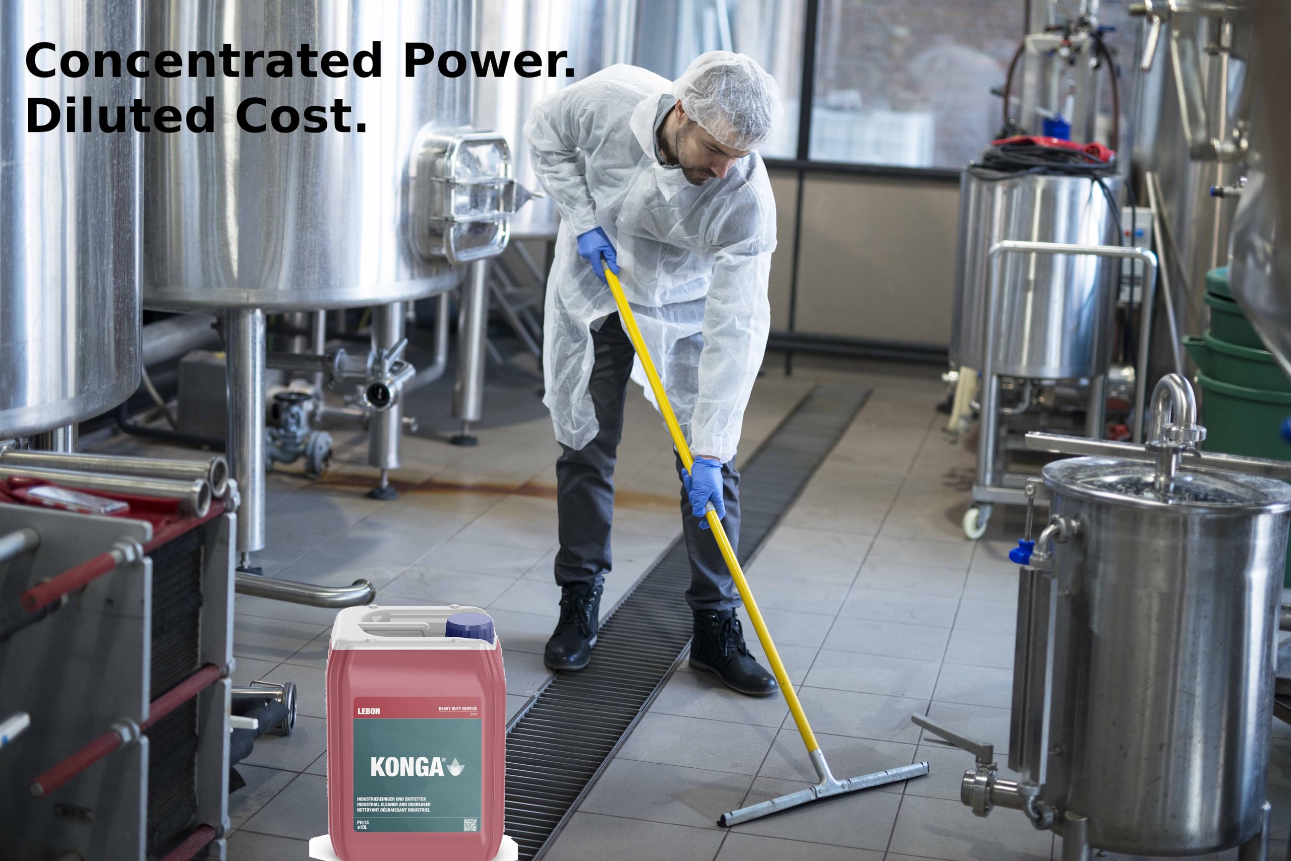 Konga® Hochleistungs-Industriereiniger & Entfetter – Professionelles Konzentrat für Garage, Motor, Maschinen & Werkstatt – Schneller Öl- und Fettentferner