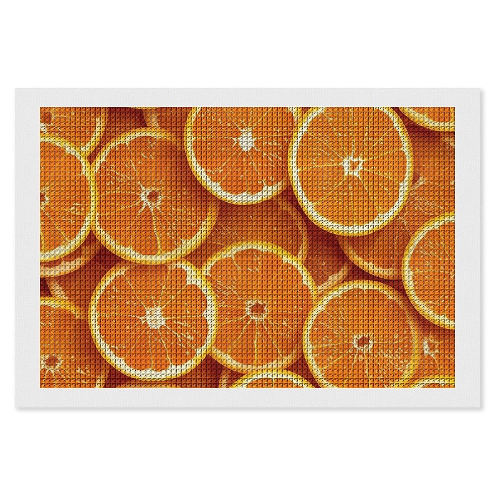 NONHAI Diamond Painting Kits for Adults - DIY Diamond Art Kits for Beginners - Full 5D Paint Drill Diamond Dots Paintings- Orange Slices Diamonds Pictures Gem Art and Craft Wall Decor 8"x12"