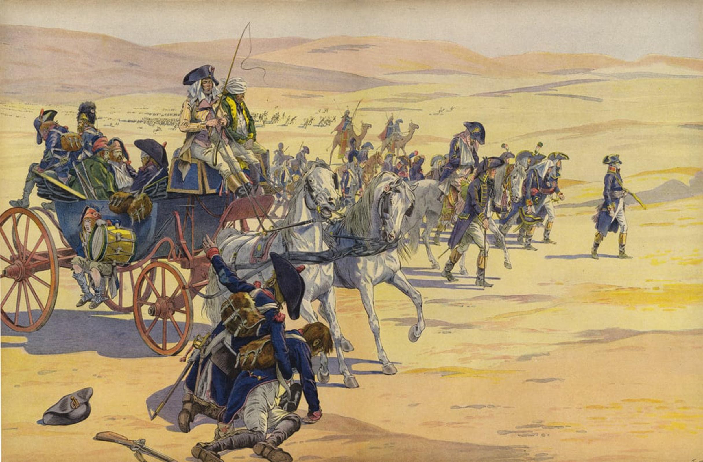 SERENDIPITP Vintage Wall Art Canvas Nordic Poster Canvas Print Picture Napoleon Bonparte and His Troops in the Desert by Jacques Marie Gaston Onfray De Breville Wall Art Poster for Home Decor 60x90cm