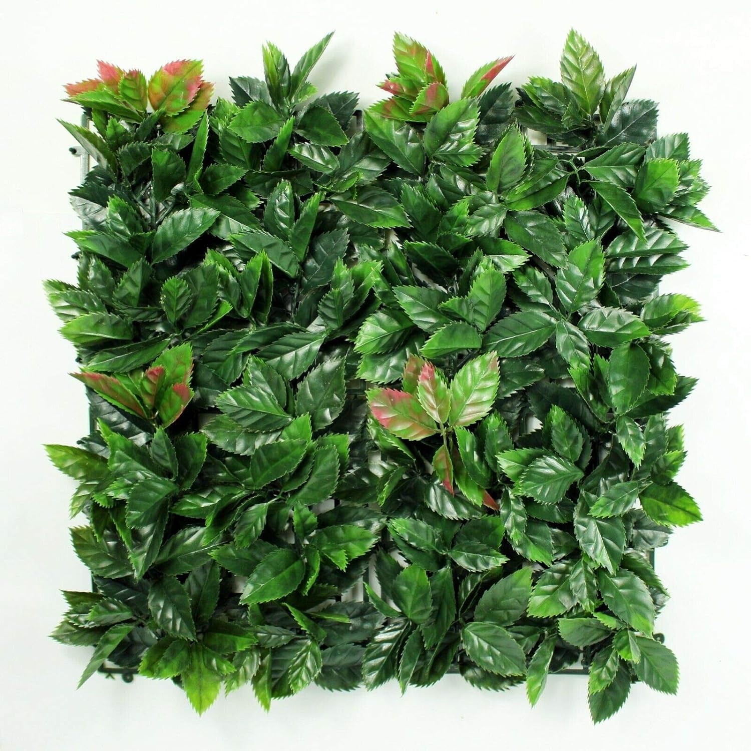 Artificial Green Topiary Boxwood Willow Screen Wall Hedge for Outdoors/Indoors Designs 50 x 50cm Patio 20"x20" Fence Hedge Panel, Decorative Privacy Screen Greenery Faux Plant Tree Wall (Green Leaf)
