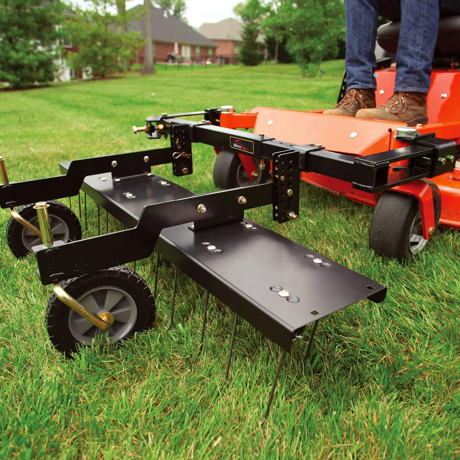 review Brinly DTZ-48BH-A Front-Mount Dethatcher for ZTR Mowers, 48