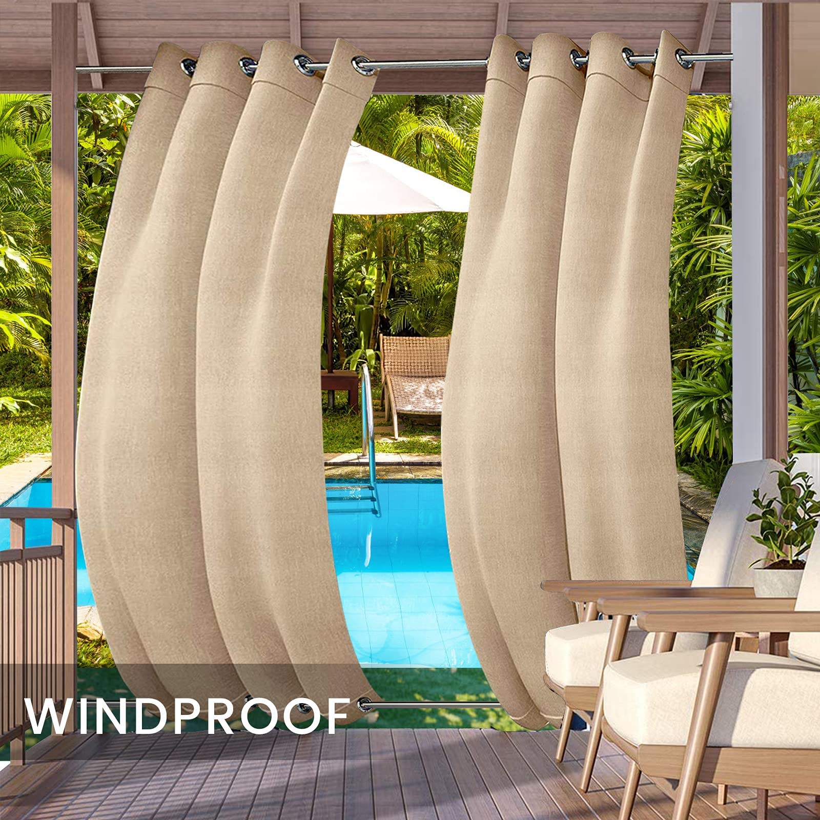 Tende Oscuranti Per Esterni Per Gazebo Da Giardino, Antivento, Resistenti Ai Raggi UV E Alla Muffa Teli Isolanti Con Occhielli L 150 Cm X A 166 Cm Grigio 88605778