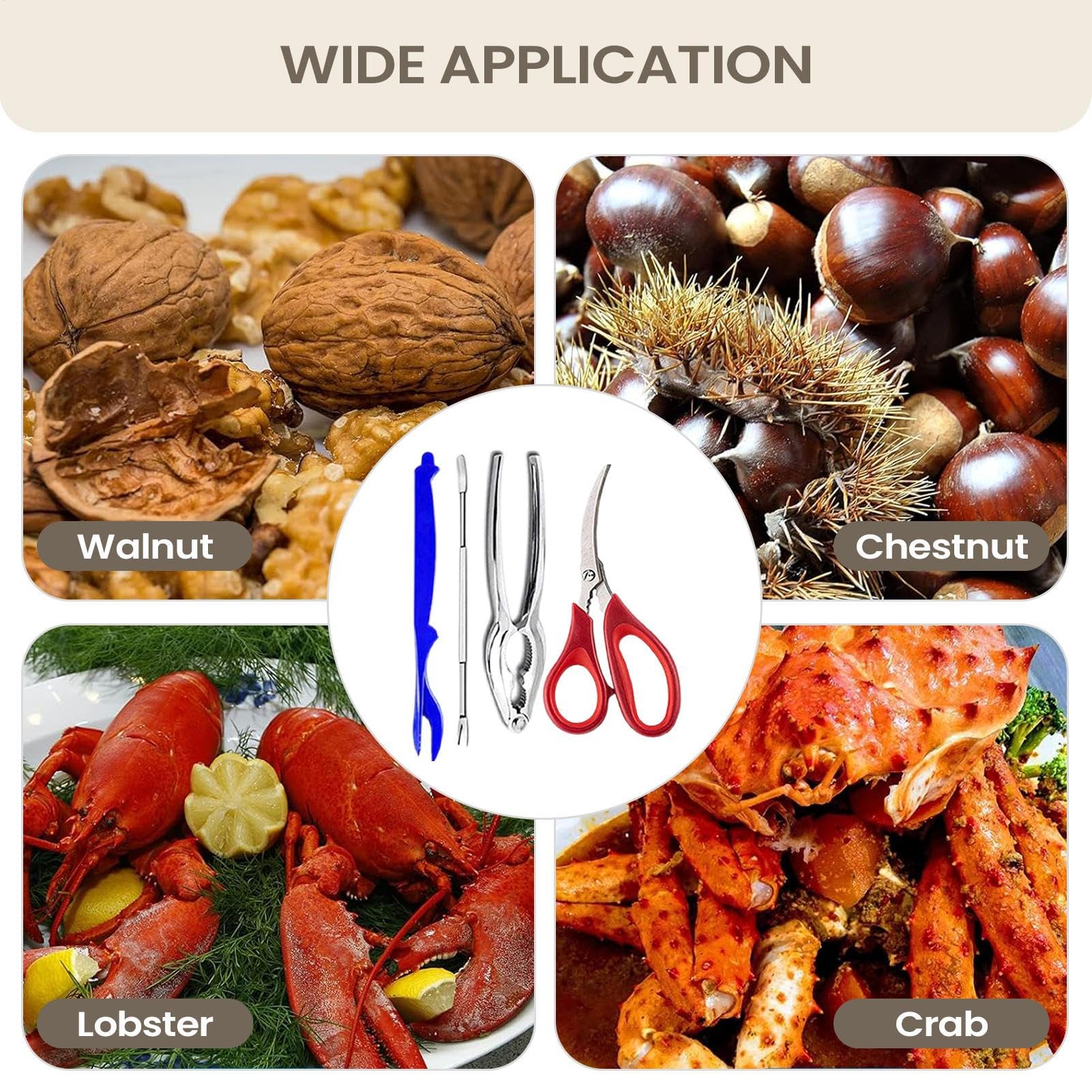e strumenti per aragosta, da cucina multifunzionale - per frutti di mare per lobster Set Forchetta Tiragraffi | Per uso domestico Cucina Ospitalità Frutti