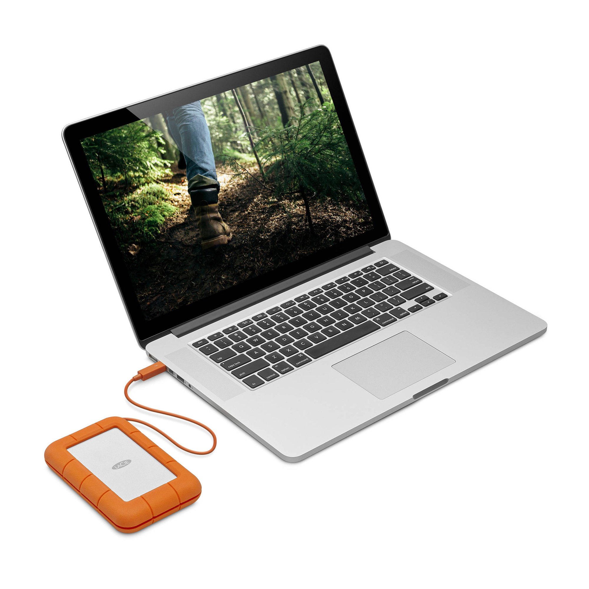LaCie Rugged Thunderbolt USB-C - Disco Duro Externo portátil de 2 TB, Compatible con USB 3.0, Resistente al Agua, Resistente al Agua, estación de Trabajo para computadora Mac y PC, 1 Mes Adobe CC