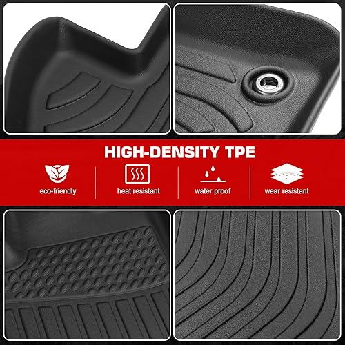 Miniatura 4 de IKON MOTORSPORTS Alfombrillas de suelo de elastómero termoplástico 3D, compatibles con Honda Pilot 2016-2023, revestimientos de piso antideslizantes