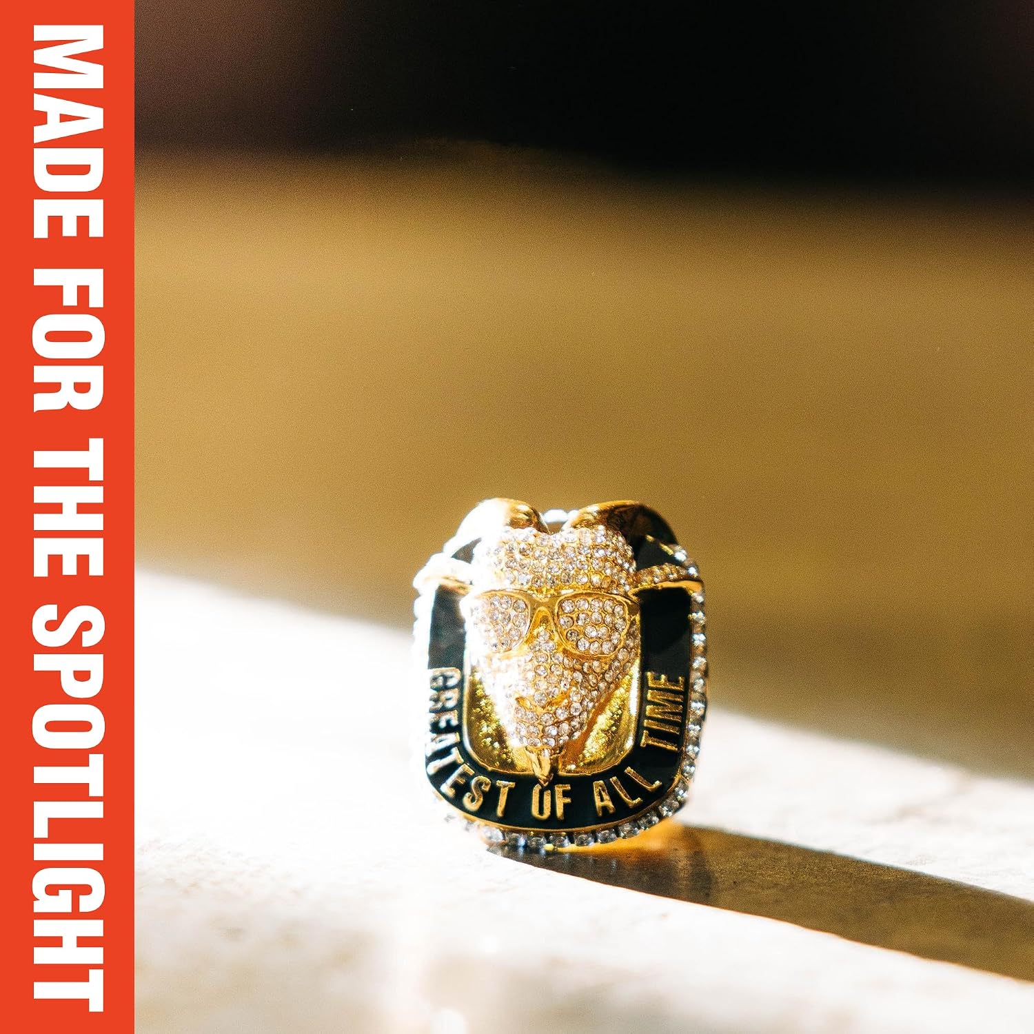 TrophySmack Blinged Out GOAT Championship Ring (Greatest of All Time) - Size 12 Trophy