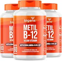 Metil B-12 Vegan Vitamin Metilcobalamina 414% VD, Bigens, 60 cápsulas (Kit 3)