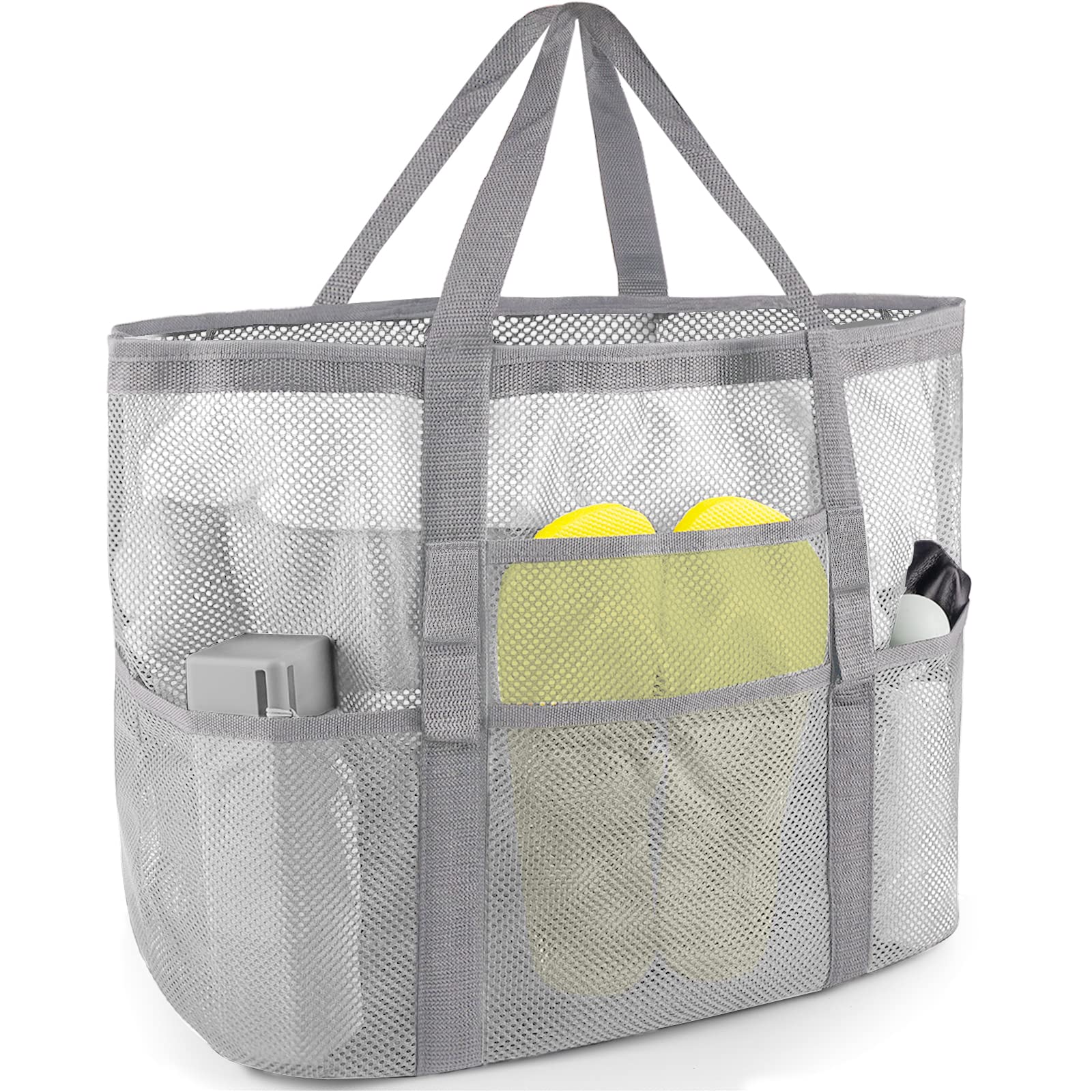 SRISE Mesh Beach Bag - Large Beach Tote Bag for Family Beach Bag for Toys & Vacation Essentials