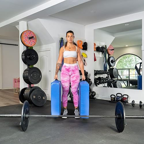 Miniatura 6 de PRISP Almohadillas silenciadoras para levantamiento de pesas, par de alfombrillas protectoras para pesas