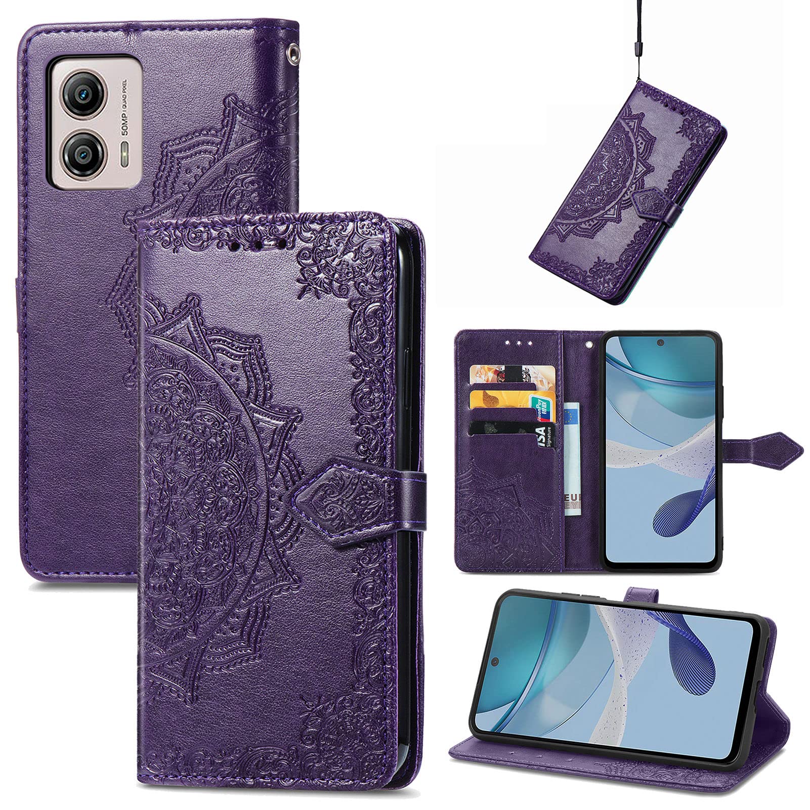 Cover per Motorola Moto G85 5G, Antiurto Portafoglio Custodia con [Slot per Schede] [Funzione Stand] Flip Cover Custodia Compatibile Motorola Moto G85 5G
