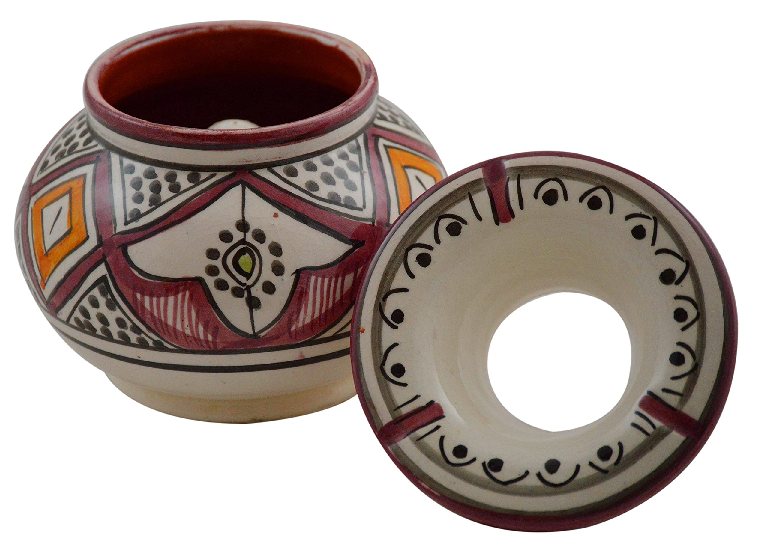Ceramic Ashtrays Hand Made Moroccan smokeless Ceramic Vivid Colors Large