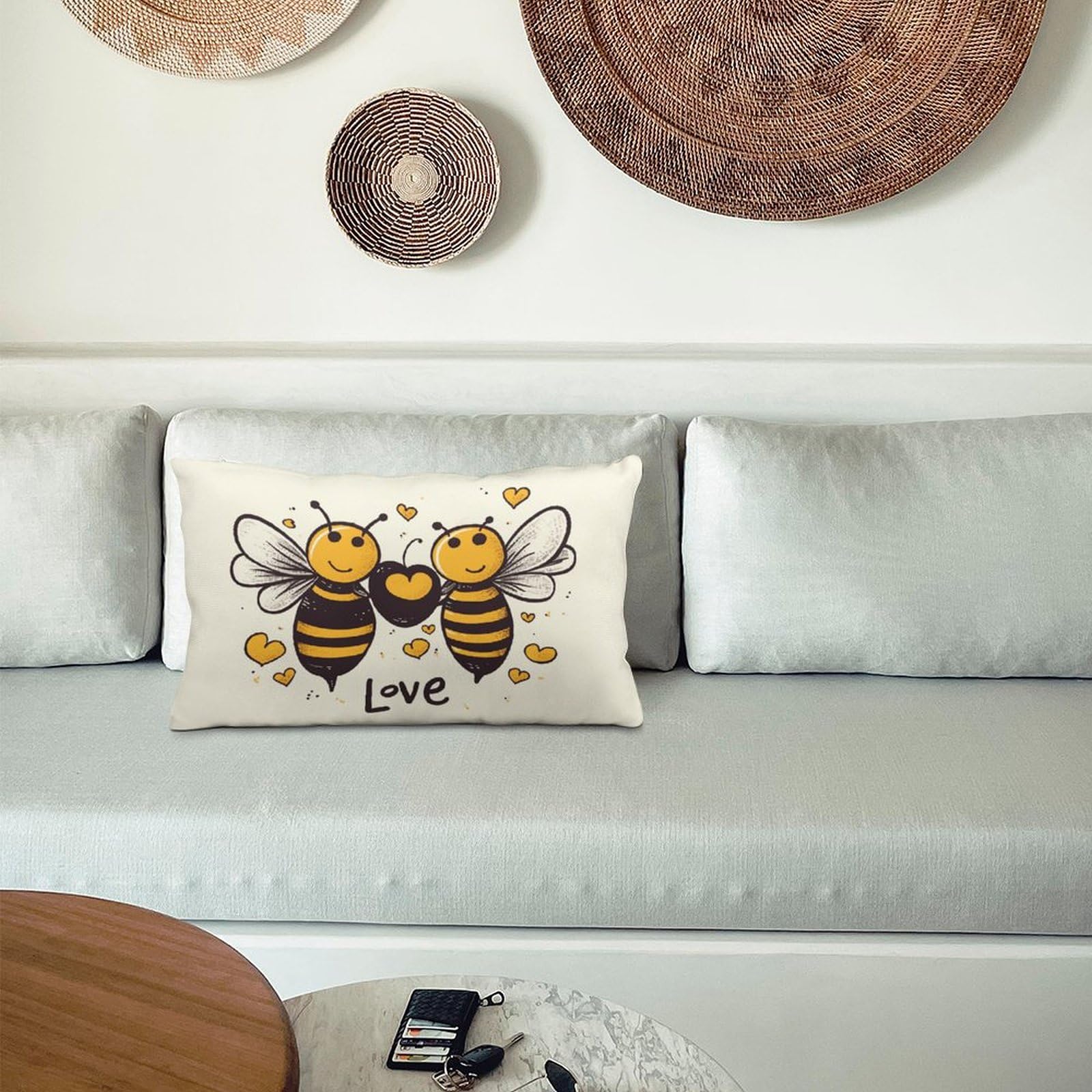 Amazon.com: Bee Love Honey Pillow Covers Decor Throw Pillow Cover