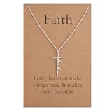 Faith Cross Pendant Necklace for Women Religious Christian Jewelry Mother&apos;s Day Gifts for Women