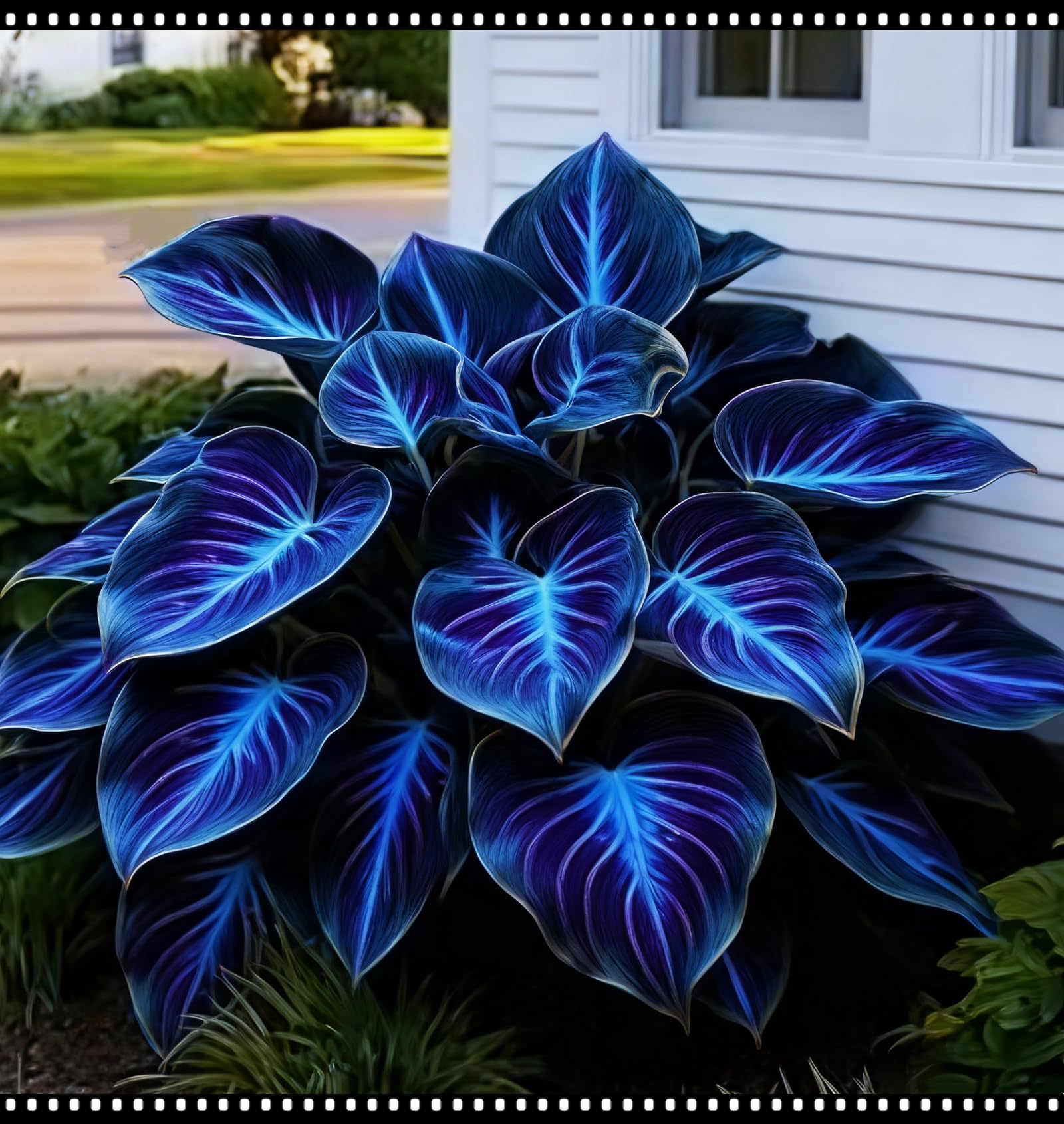 Midnight Blue Heart Hosta Bulbs, Suitable for Shade Planting, Perennial Low Maintenance, Excellent Display-15 Bulbs-G