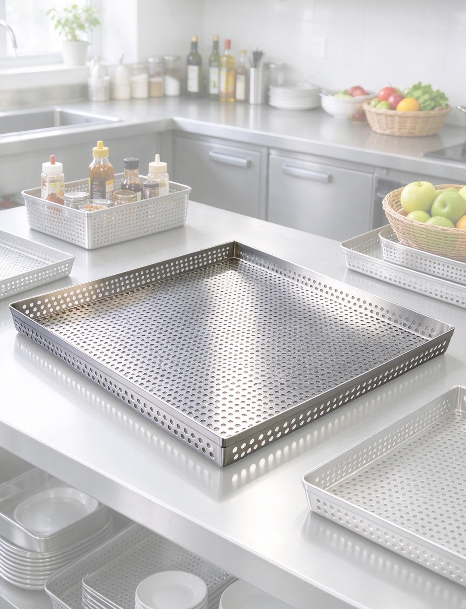 Vassoio Forato Inox 304, Teglia Forno, Vassoio Asciugatura