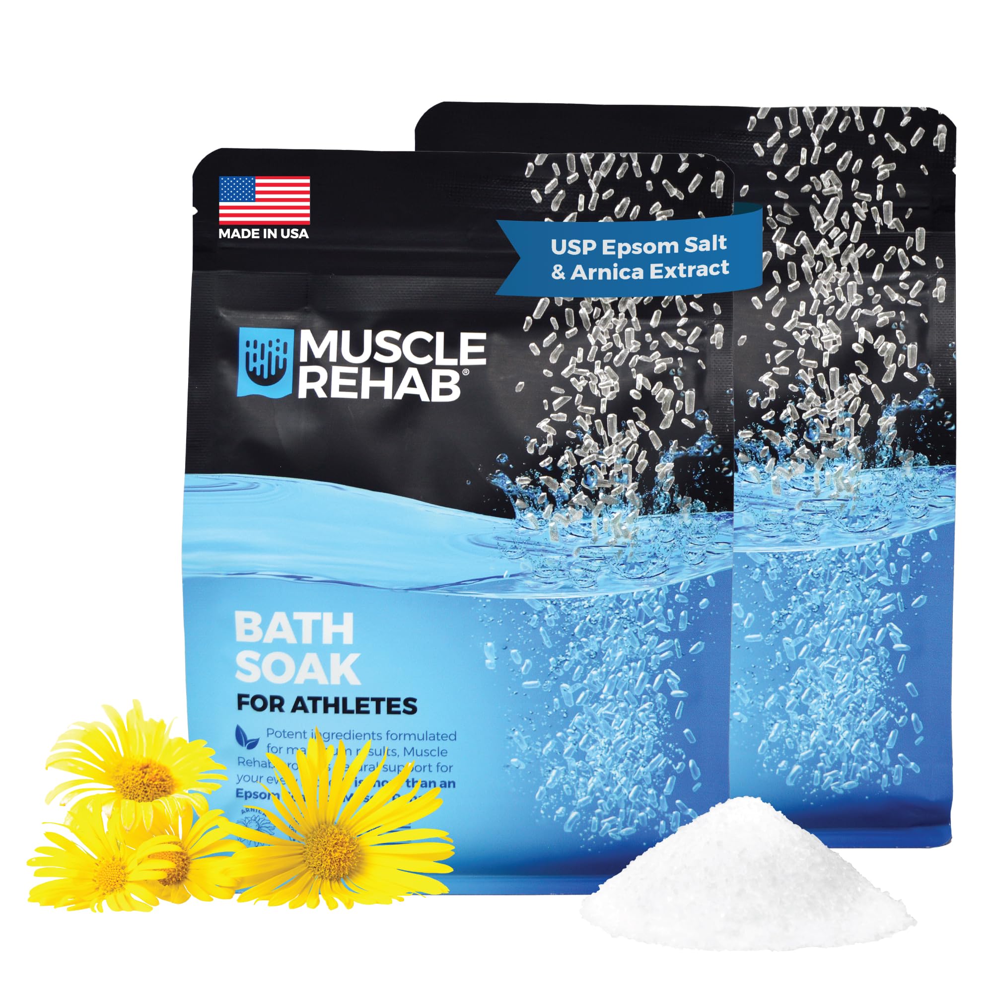 Epsom Salt Muscle Recovery Soak with Arnica, Turmeric & Essential Oils – Post Workout Bath Salts for Athletes, Pain Relief, Sore Muscles & Restful