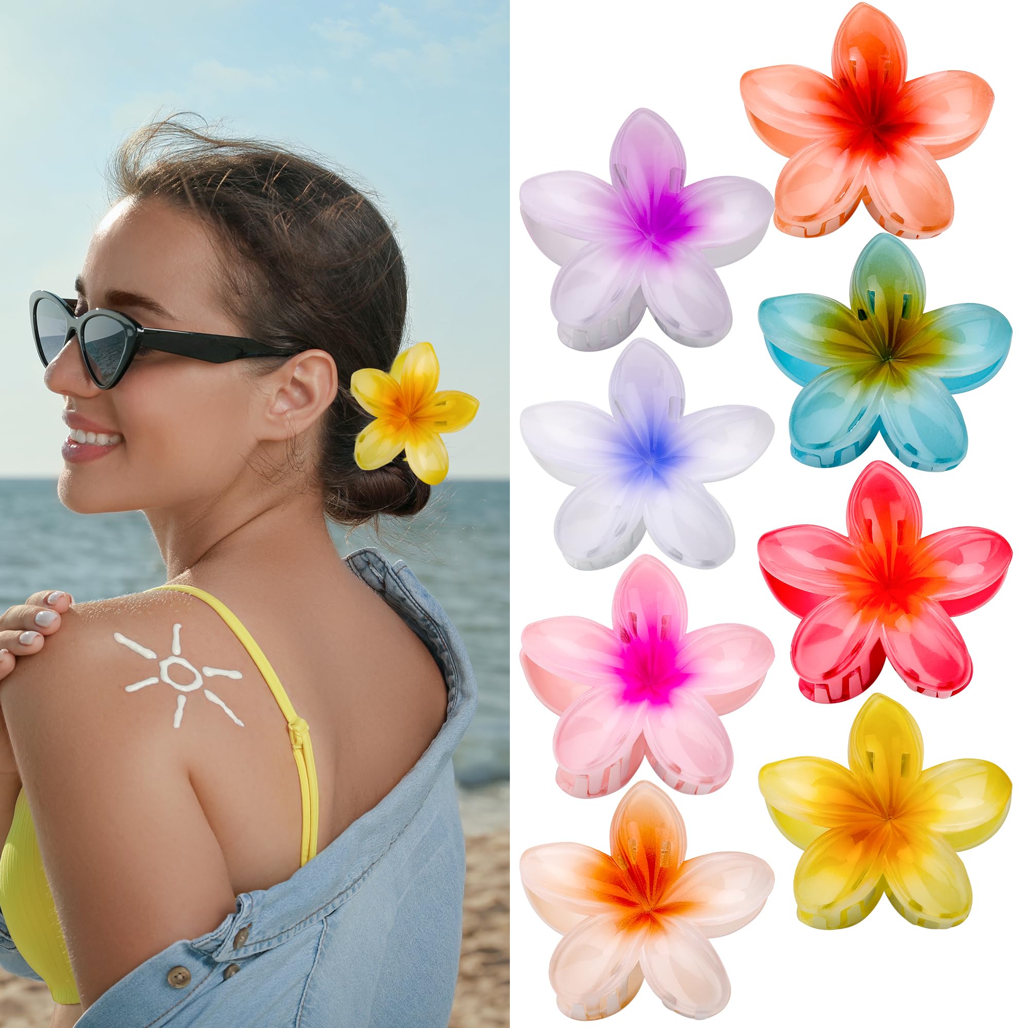Große Haarklammer Mit Orchideen-Design – Metall, Roségold, Für Dicke & Dünne Haare