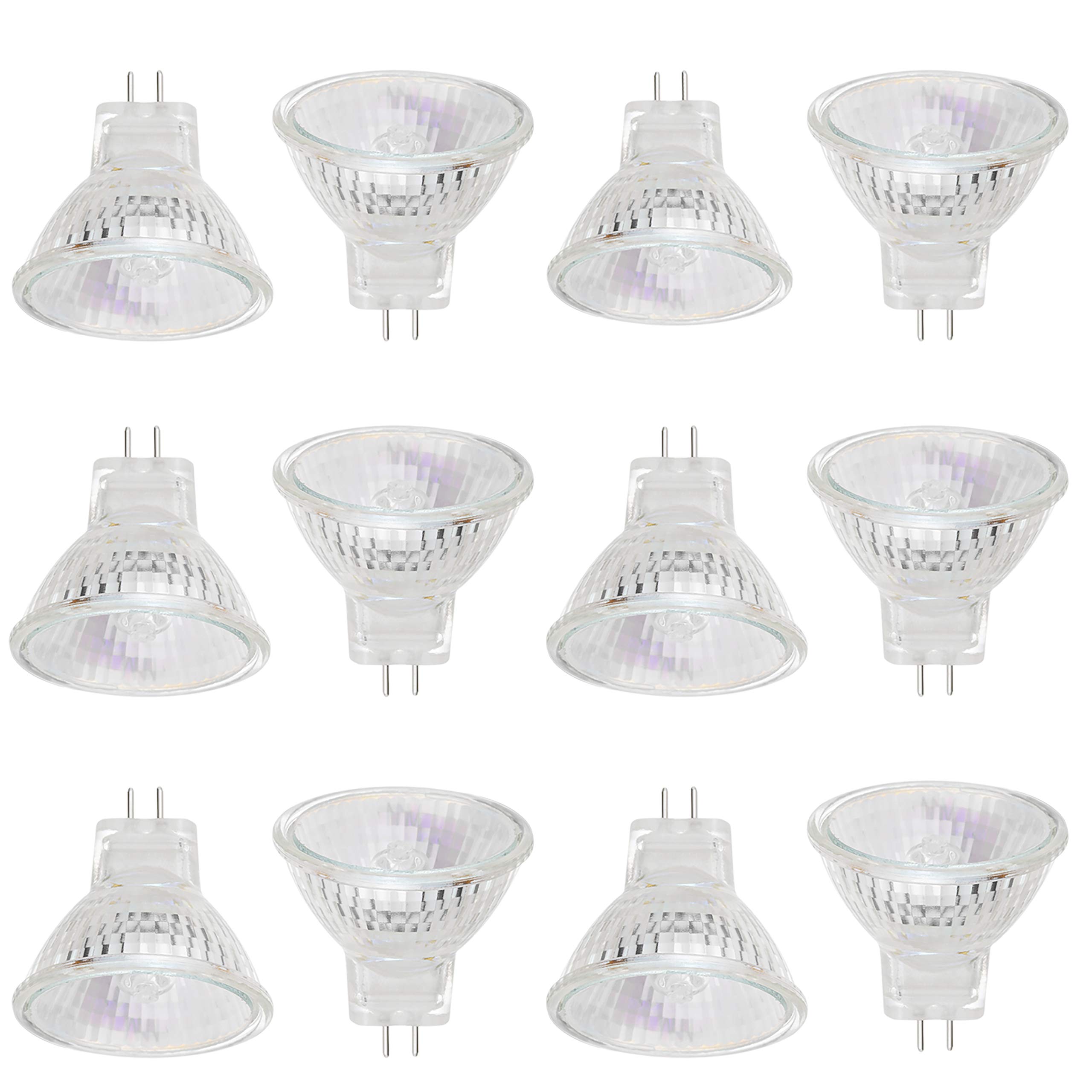 EKSAVE MR11 Halogen Bulbs 12V 20W GU4 Bi-Pin Base Spotlight Dimmable Warm White 2800K,12Pcs