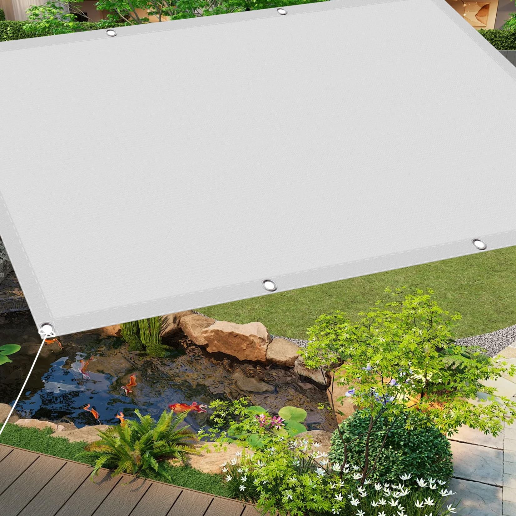Voile d'ombrage étanche contre la chaleur et la pluie rectangle 3,5x4 m