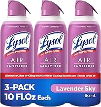 Lysol Air Sanitizer Spray with Bacterial Odor Eliminator for Home & Office, Sanitizing Air Spray, Air Freshener Alternative,Lavender Sky Scent, 10 oz (Pack of 3)