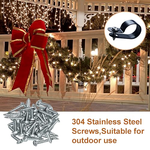 Miniatura 5 de Paquete de 60 clips de luz de cuerda de 14 de pulgada, clips de montaje estilo p, abrazaderas de cable de plástico para gestión de cables (blanco,