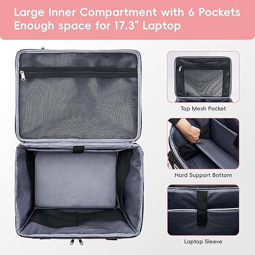 Miniatura 6 de Bolsa de mano para profesores con ruedas 2025 con compartimento para laptop de 17.3 pulgadas