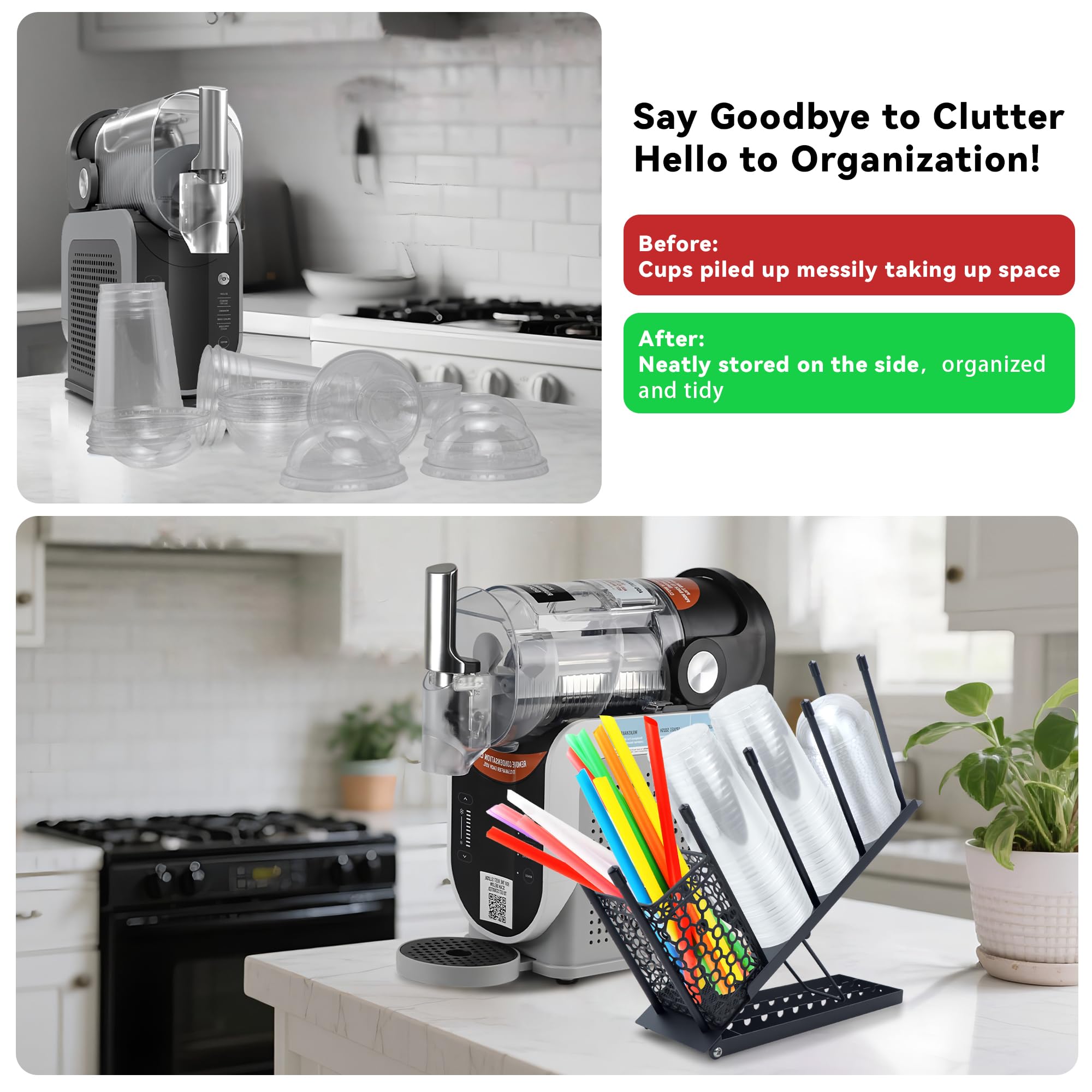 Cup Holder Für Ninja Slushie Maschine - Verstellbarer Becherhalter Mit Metall-Korb