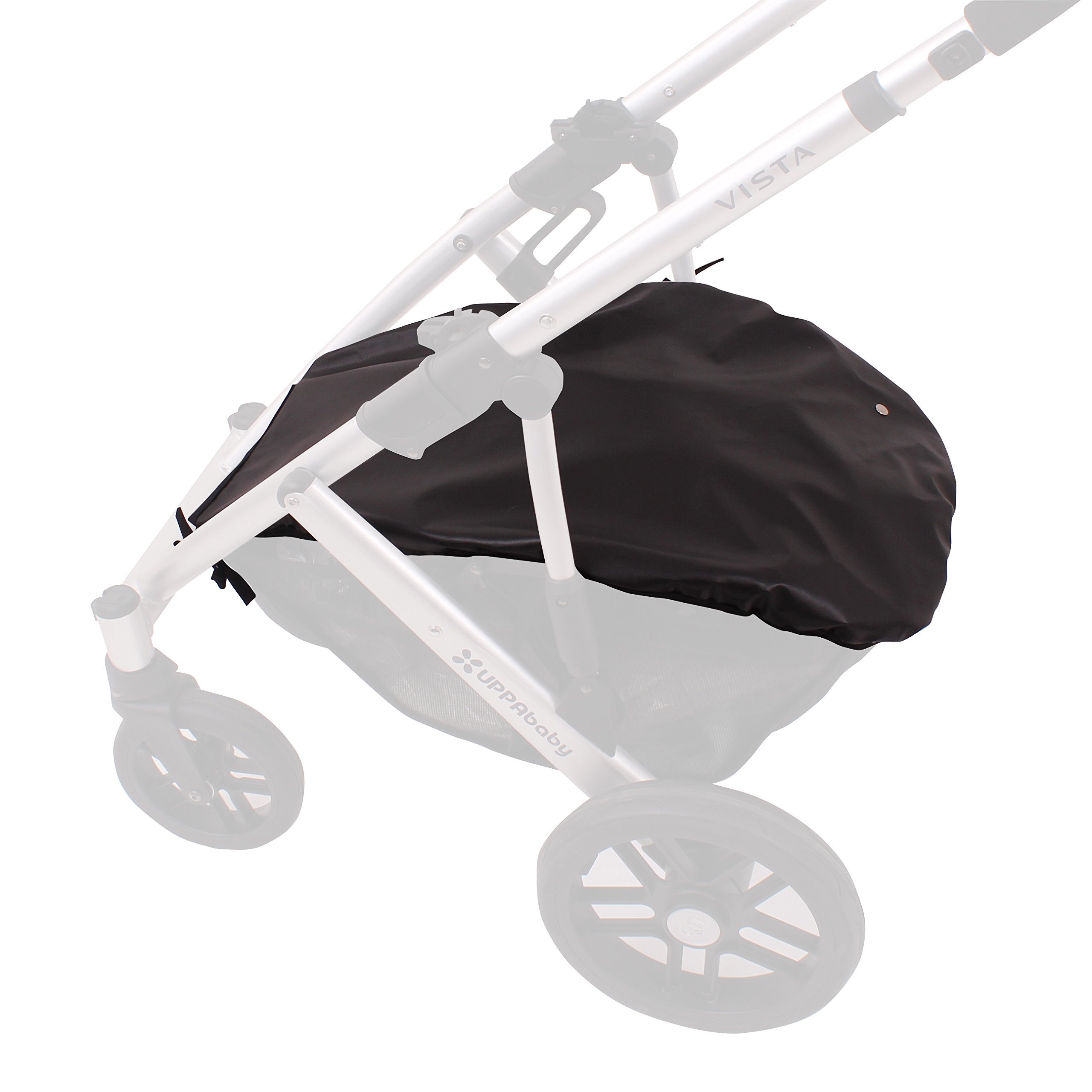 Cubre Cesta para Uppababy Vista 2014 POLIPIEL NEGRA (Impermeable) - Gran volumen al no tener cremalleras