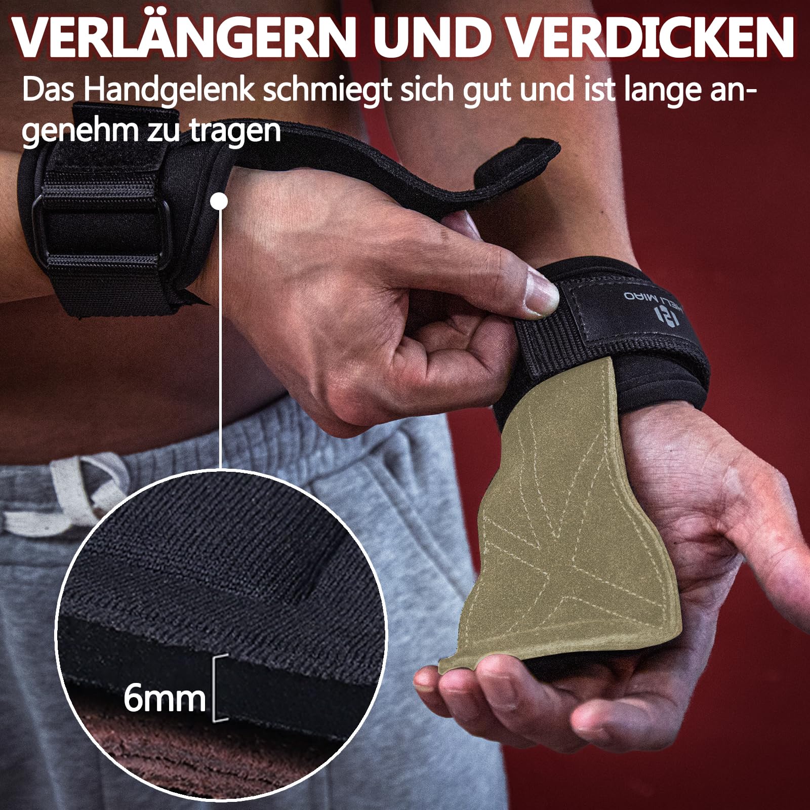 Sangles De Levage En Cuir HELI MIAO Pour Musculation Et Crossfit Lot De 