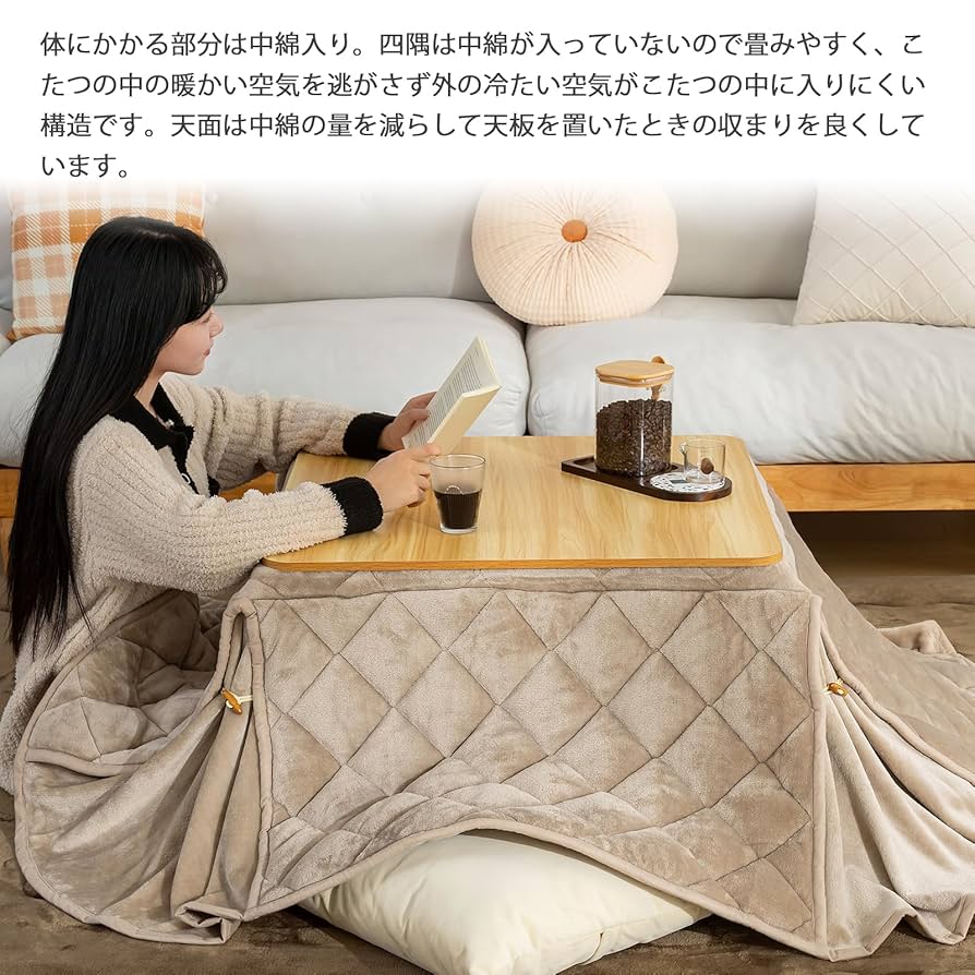 VK Living こたつ布団 省スペース 正方形 単品175×175cm 【S Amazon｜VK Living こたつ布団 省スペース 正方形 単品175×175cm