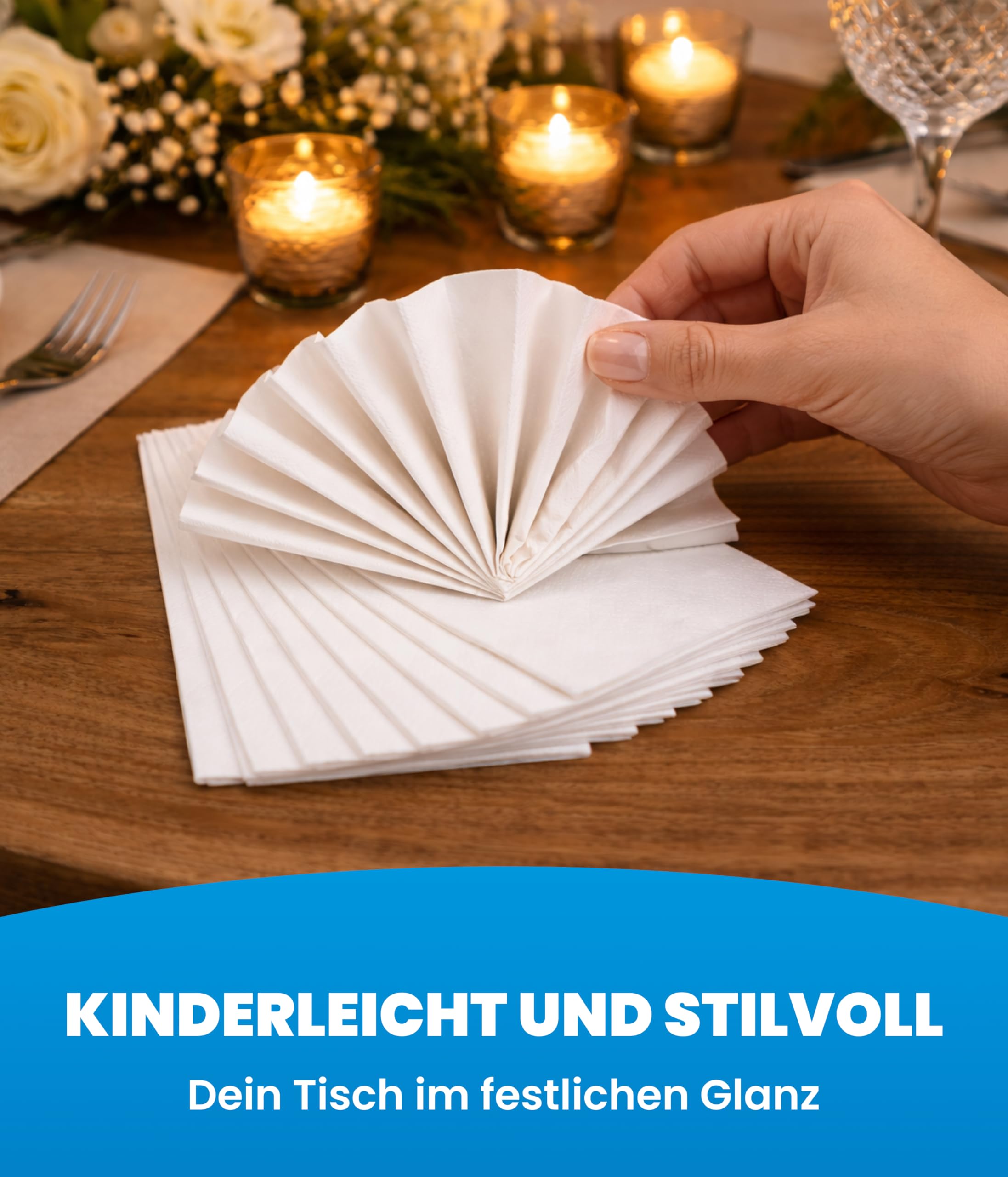 Hygiene Guru® Servietten Weiß (16 Pkg. á 250 Blatt, 1/8 Falz) - 33x33 cm, 2-lagig, 100% Zellstoff - Perfekt für Geburtstags-, Hochzeits- und Weihnachtsfeiern - Papierservietten aus robustem Material