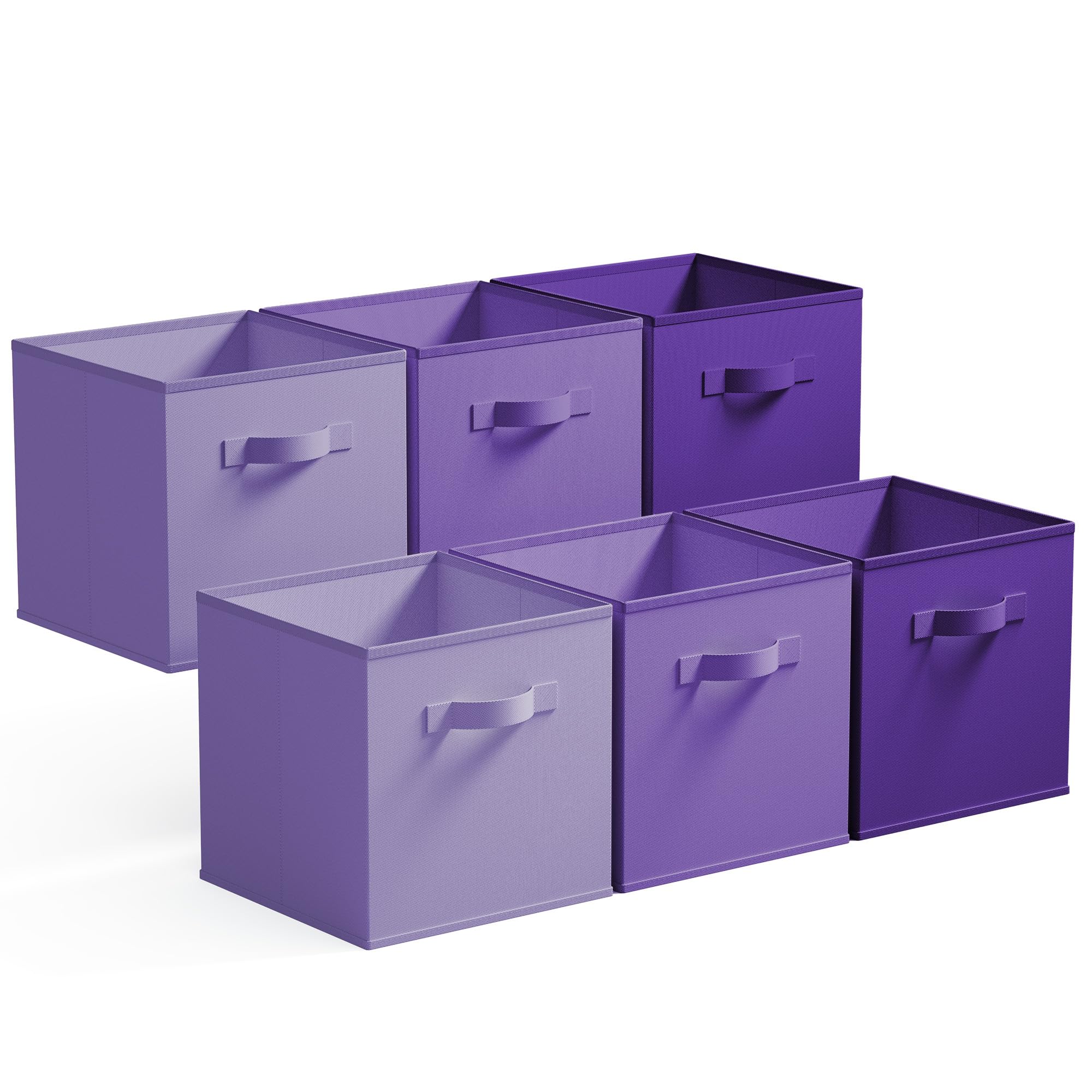 GRANNY SAYS Storage Cube Boxes 27x27 cm, Pack of 6 Fabric Storage Cubes, Square Cloth Baskets for Shelves, Foldable Cube Boxes, Cubby Unit Bins for Organising Accessories, Purple Gradient — image 1