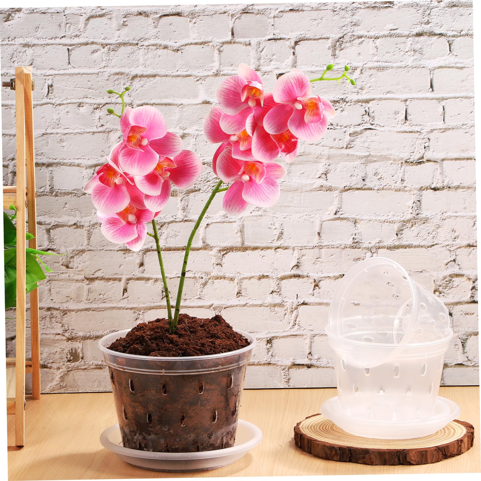 UPKOCH 5 Sätze Orchideentöpfe Mit Untersetzer Transparente Pflanztöpfe Kunststoff Mit Drainagelöchern Für Gesunde Wurzeln Für Garten Und Pflanzenpflege 3 Stück * 5