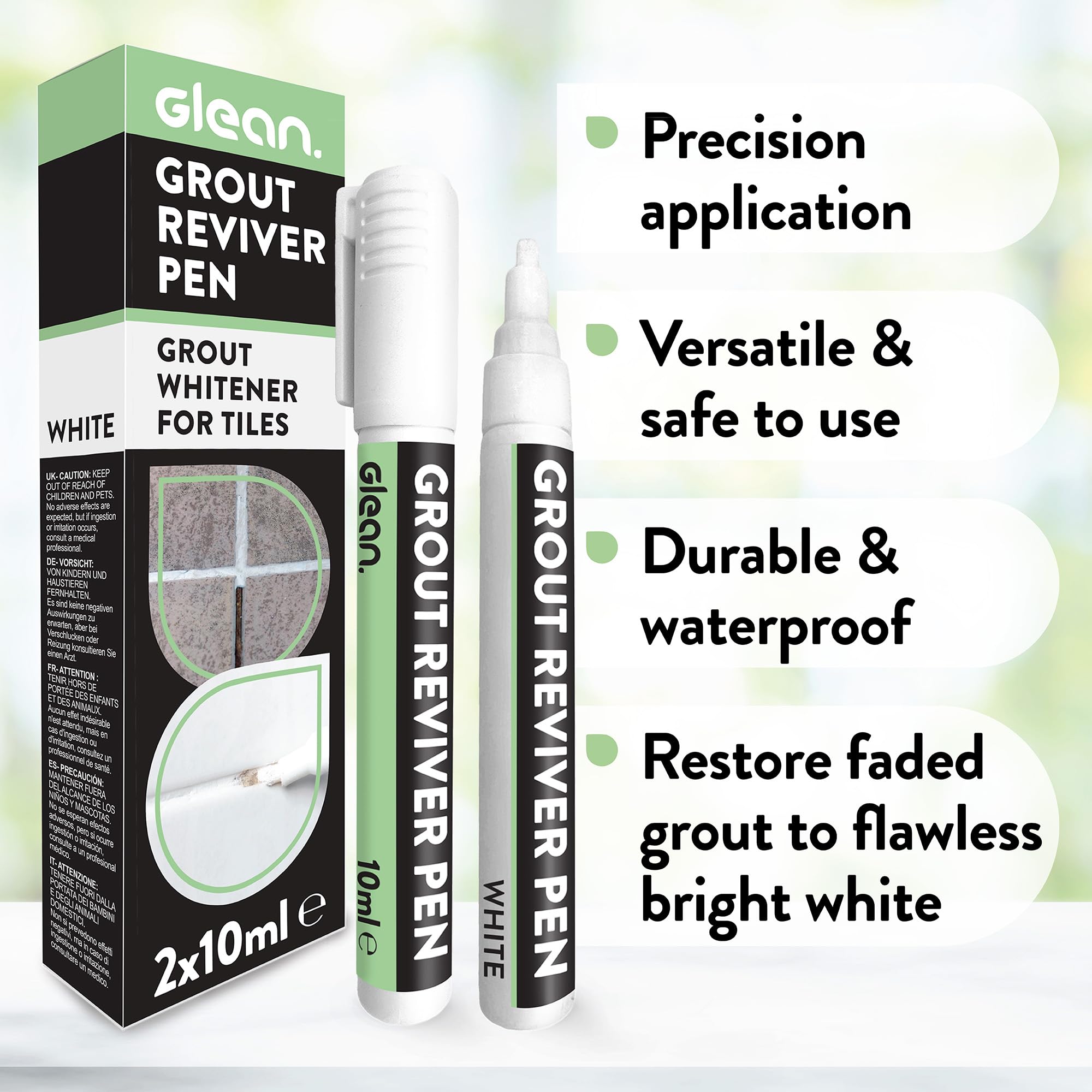 GLEAN Grout Reviver Pens, White, 20ml - Image 3