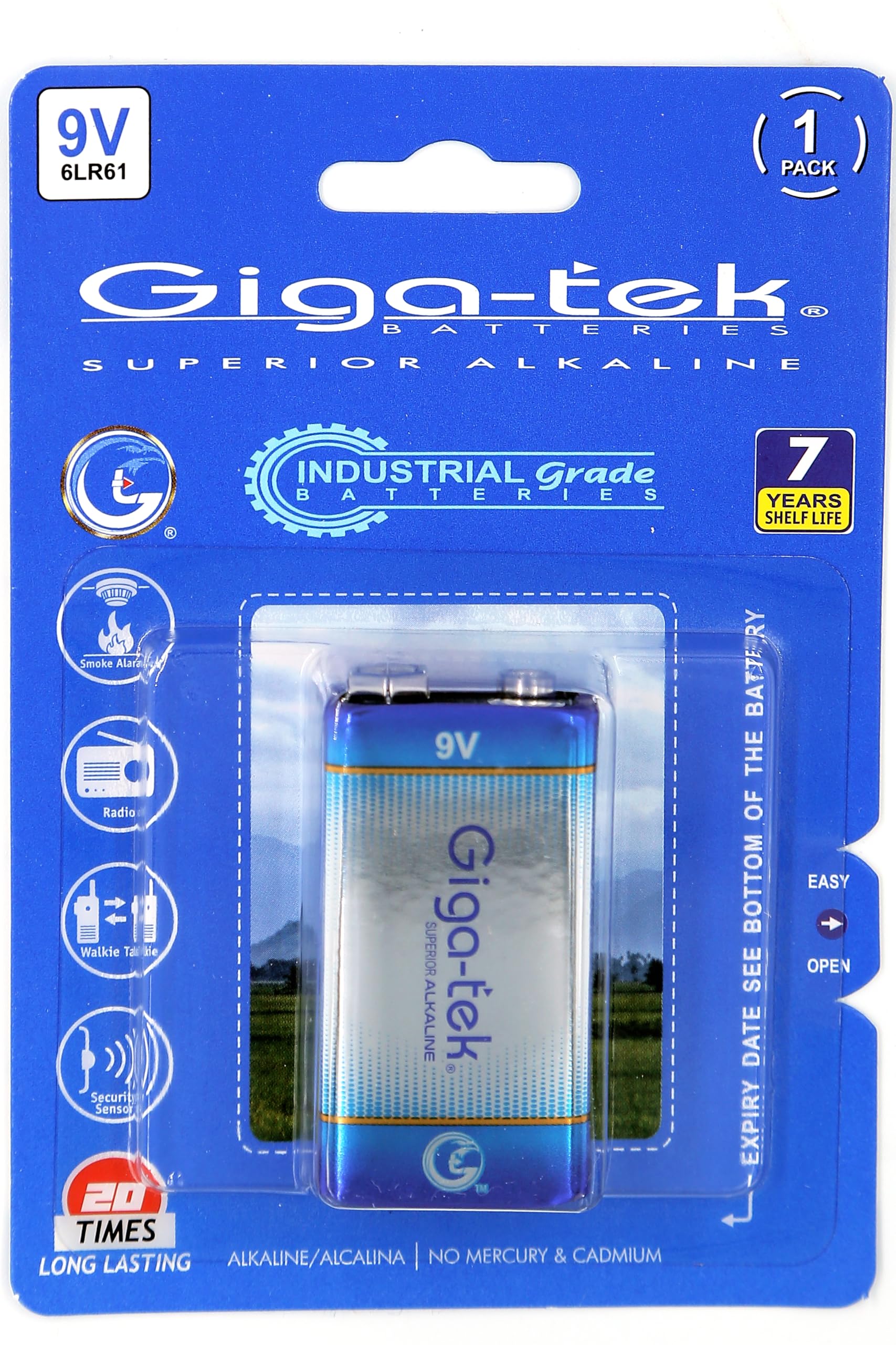 Industrial Alkaline Battery 9v - Single Pack..