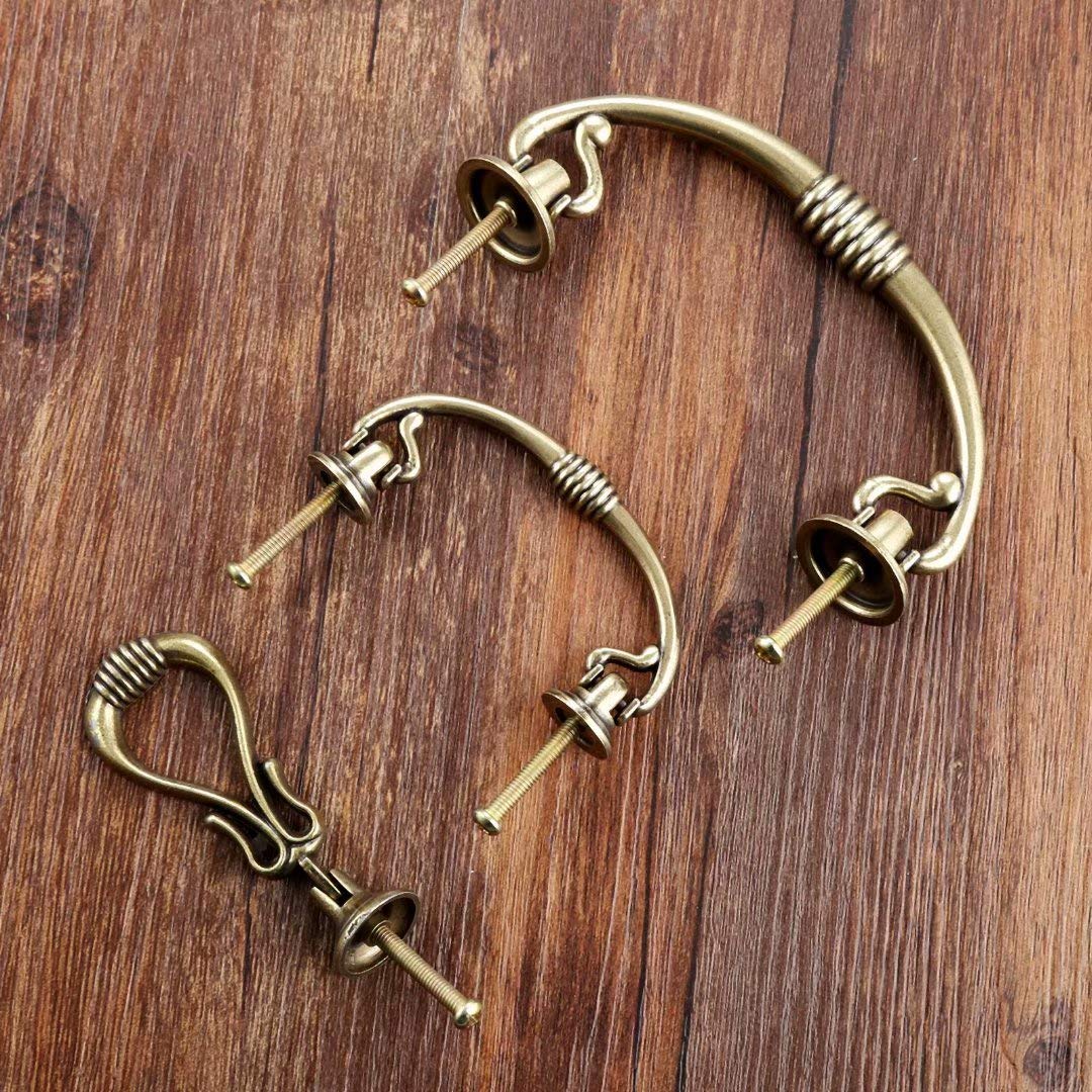 Uchwyty pierścieniowe, Zestaw 10 szt. szuflad do szafki ze stopu cynku. Uchwyty z brązu w stylu vintage. Odległość otworów 64 mm(Hole Distance 64 mm)