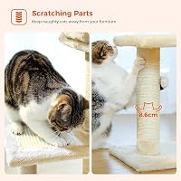 PAWZ Road macskavár 73 cm macskaház függőággyal és sisáloszloppal bézs 7