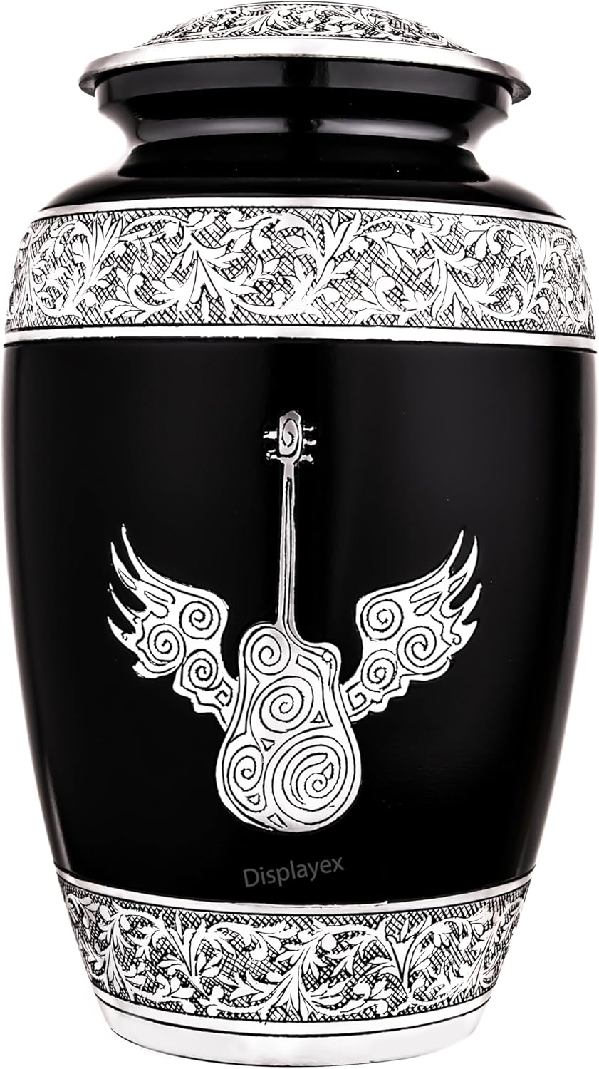 Displayex India Hand Engraved Guitar Urns for Human Ashes