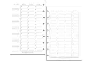 BetterNote Hourly Undated Disc Notebook Calendar Refill for 2022