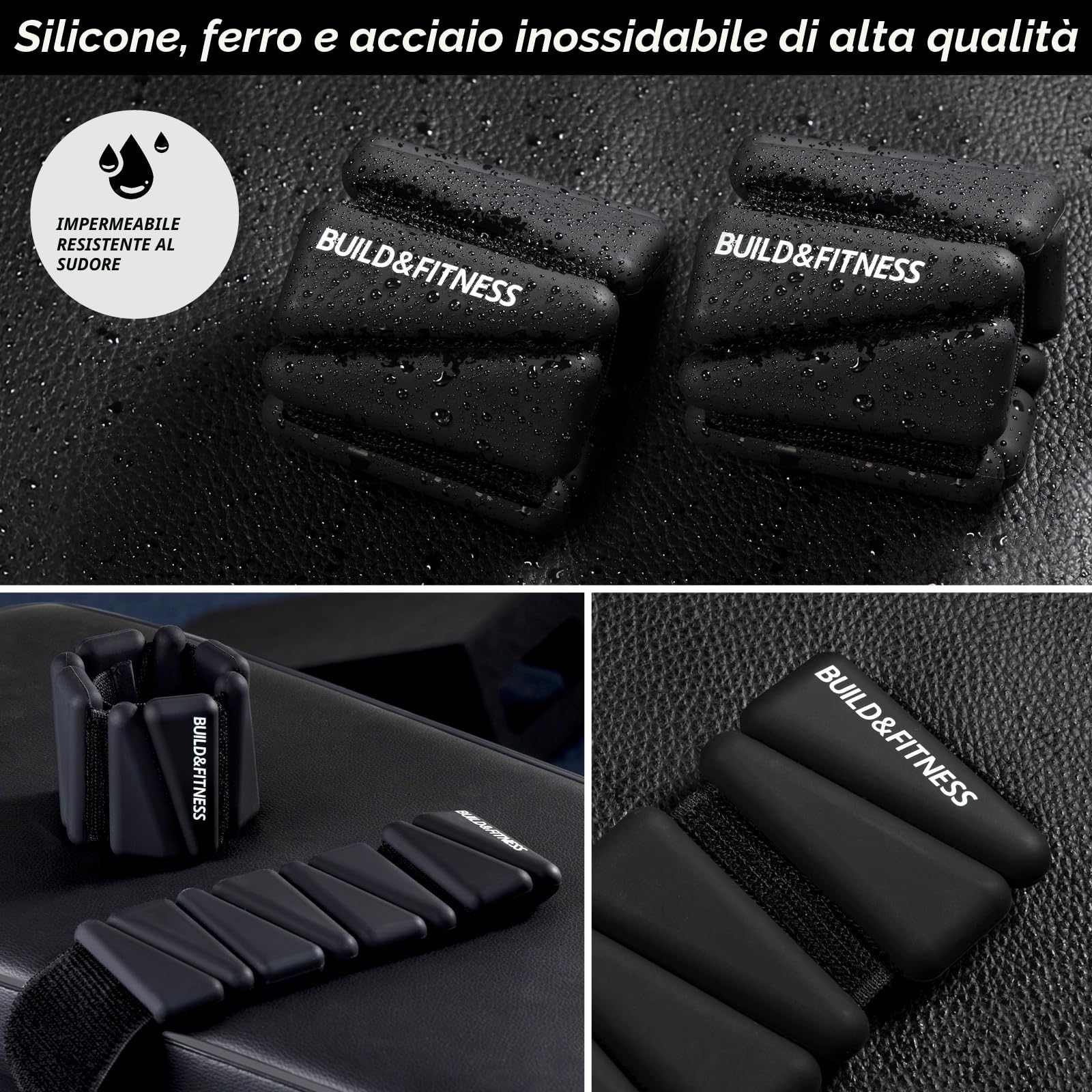 Pesi per polsi e caviglie, fasce regolabili per allenamenti da donna e uomo, set di 2, 1 kg e 2 kg, perfette per jogging, passeggiate, yoga, pilates, aerobica, allenamento della forza