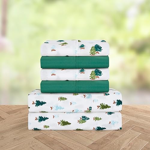 Vista 48 de Elegant Comfort Sábanas suaves de lujo con patrón navideño 1500 microfibra de calidad hotelera de alta calidad, suavidad, resistente a las arrugas