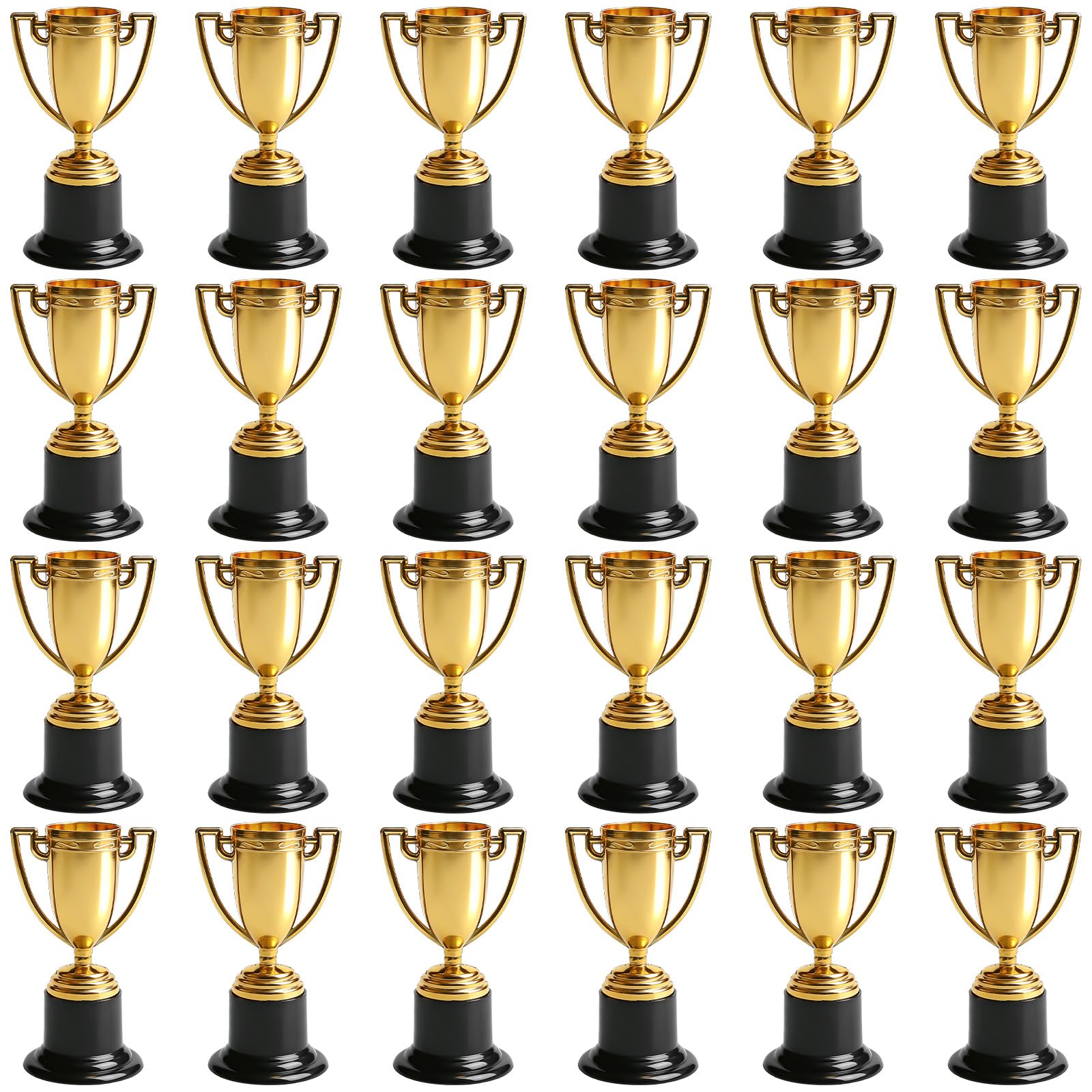 Aicharynic Lot de 24 trophées pour enfants, mini trophées pour enfants, mini trophées dorés, pour salle de classe, école, récompenses, accessoires