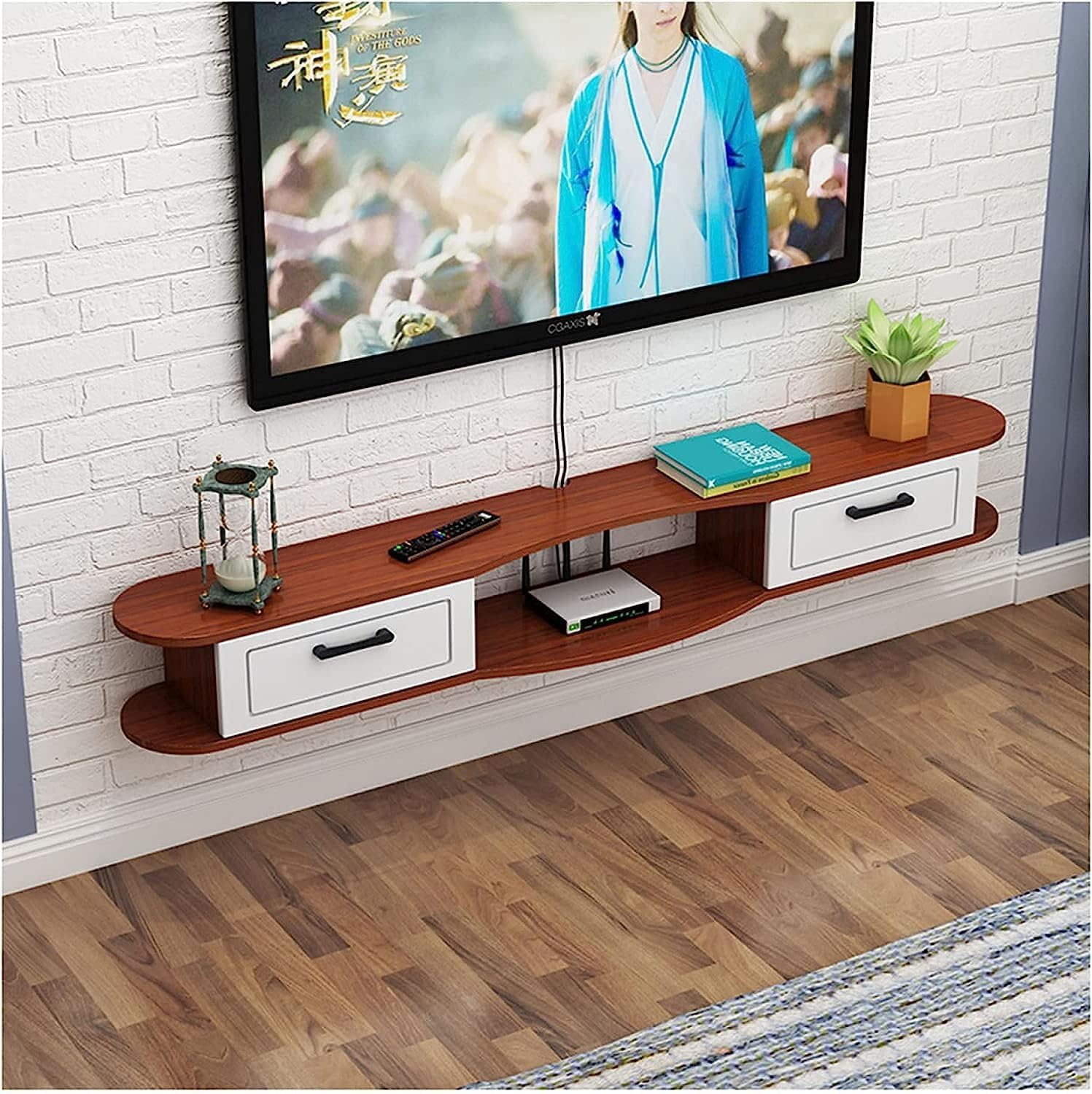 Gabinete de Soporte de TV Unidades de Pared de TV para Sala de Estar Consola de Medios Soporte de TV Flotante Mueble de TV montado en la Pared para Sala de Estar Sala de Entretenimiento Ofic