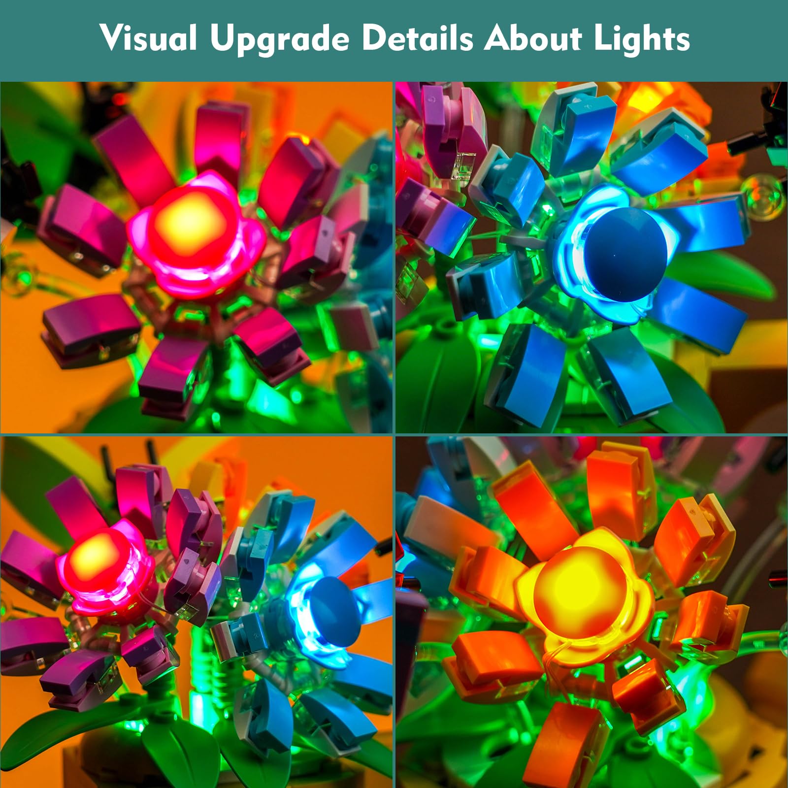 Light Kit for Lego Flowers in Watering Can Lighting Set for Lego 31149 3in1 Flowers in Watering Can, Not Include Models - Image 4
