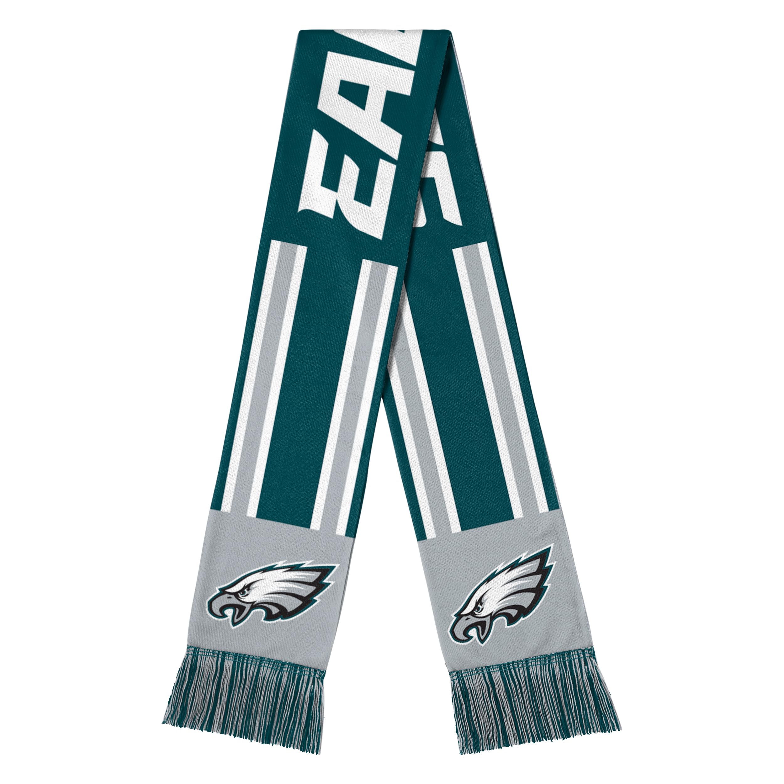 FOCO NFL Unisex-Adult Officially Licensed Team Color Stripe Wordmark Primary Logo Football Neck Warmer Scarf, Philadelphia Eagles, One size