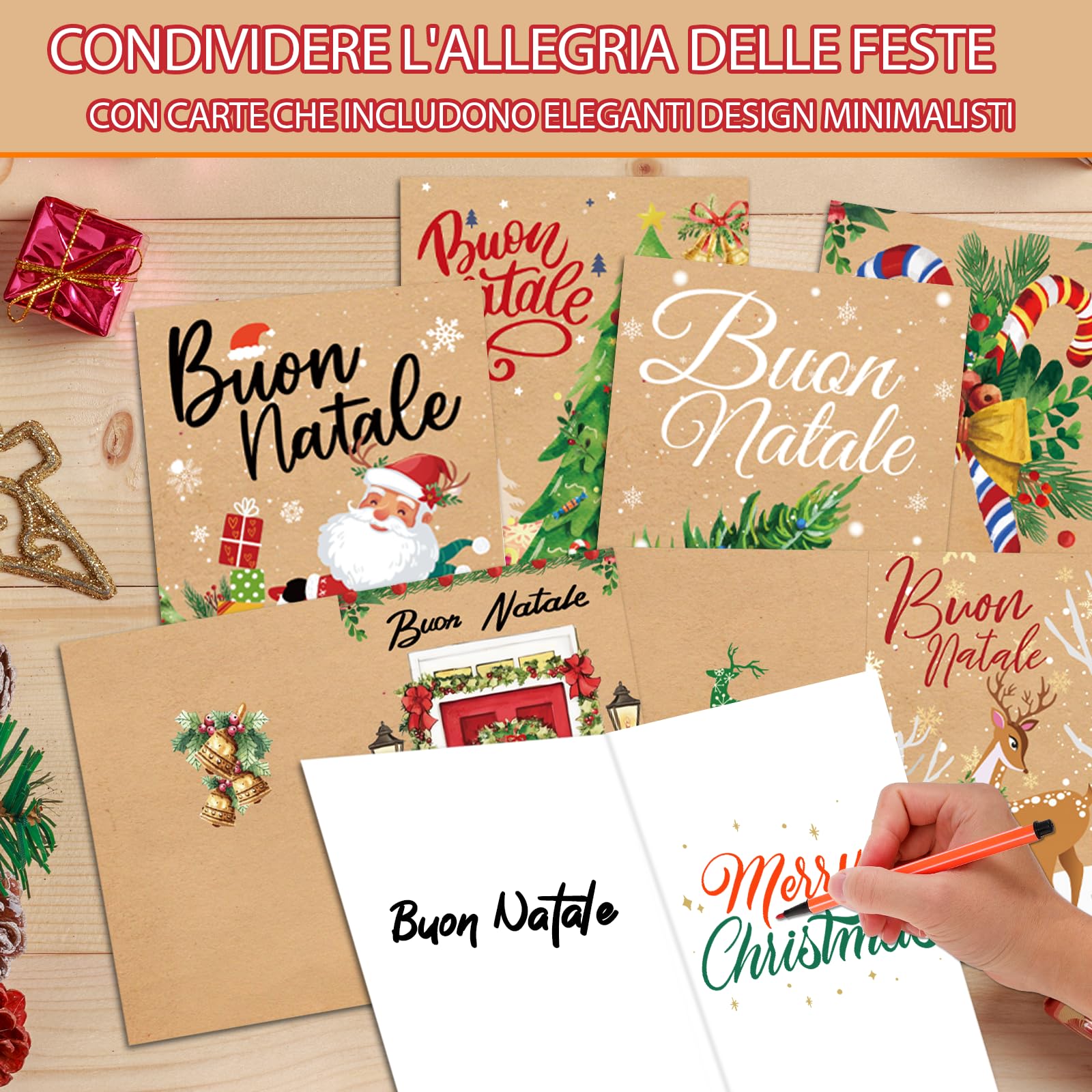 Cartoline Natalizie Biglietto Auguri Di Natale Con Busta \, image size:1600x1600