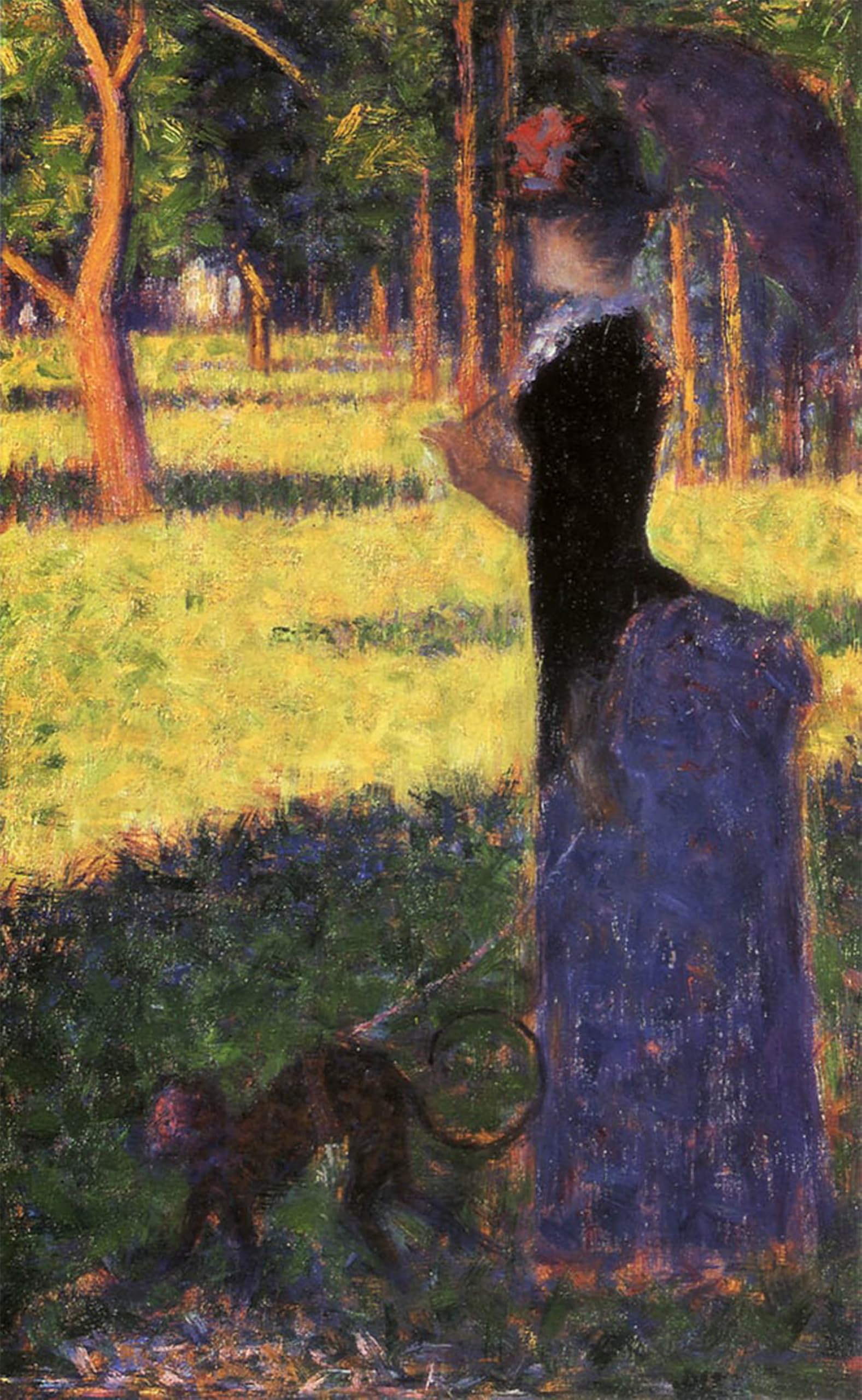 POSTERIIk Famous Animal Posters Vintage Picture Study for Lajatte Woman with a Monkey by Georges Seurat Modern Wall Decor for Home Decor 60x90cm