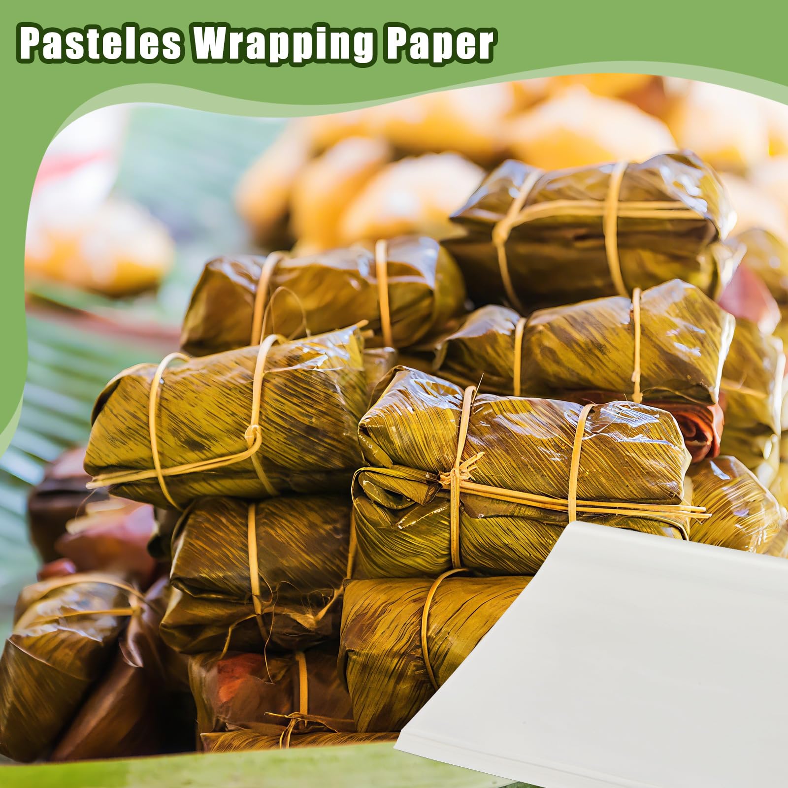 Dunzoom 100 hojas de papel de regalo de pastel de 12 x 18 pulgadas con cuerda de carnicero, hojas de papel desechables de carnicero, resistentes a la grasa y al agua, para envolver pasteles de masa
